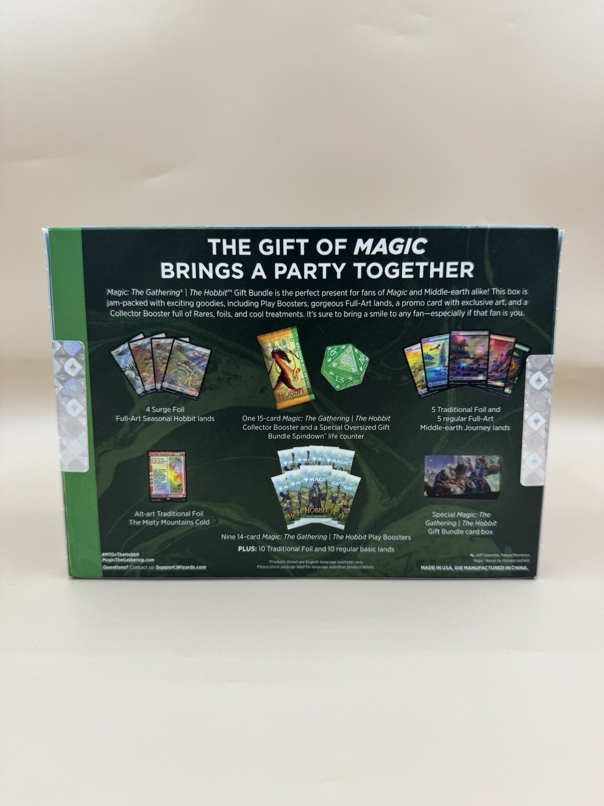 MTG The Hobbit Gift Bundle 9 Play Boosters Collector Booster Promo Lands Brand N