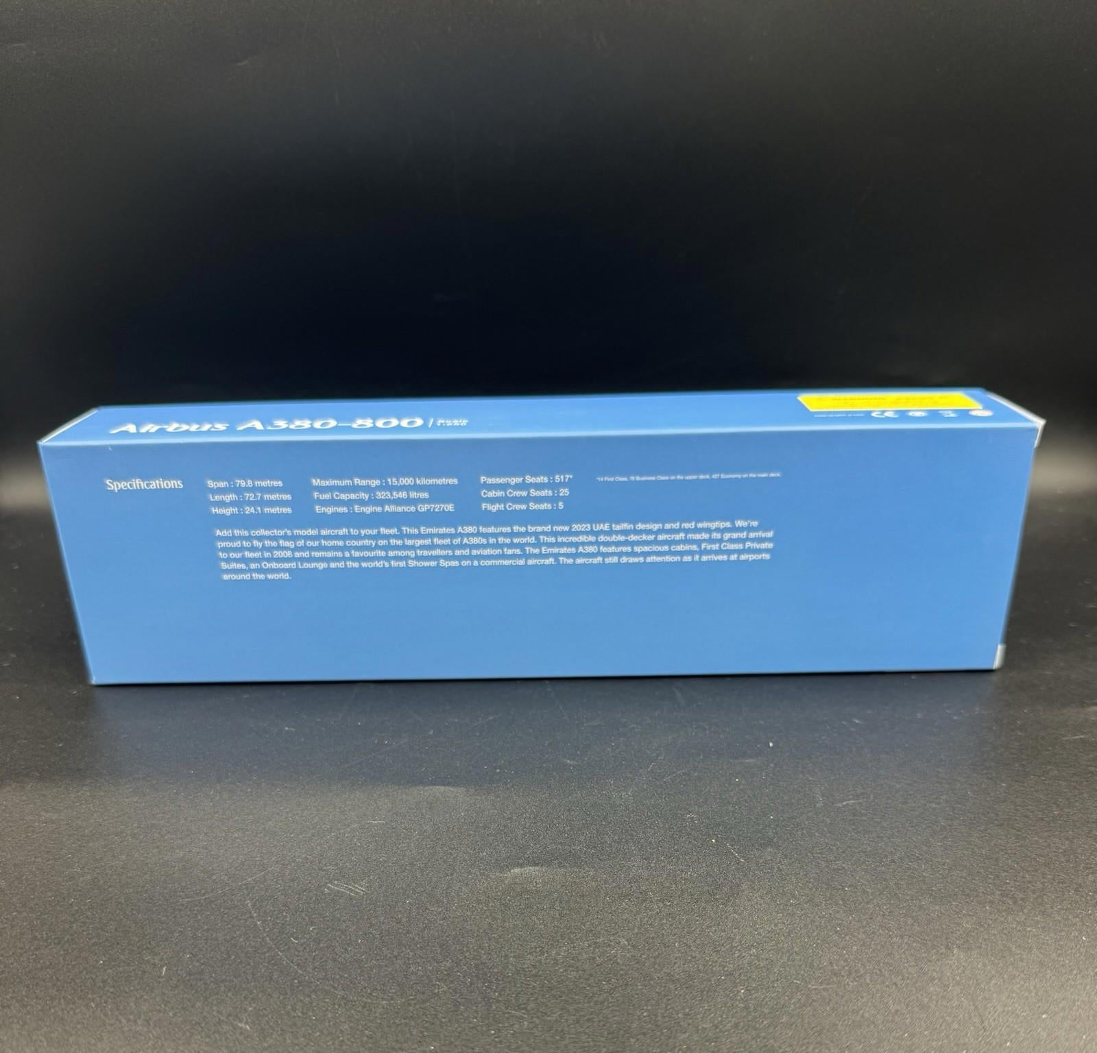 Emirates Airbus A380-800 1:250 Model Plane 2026 UAE Tailfin NEW Box See Conditio