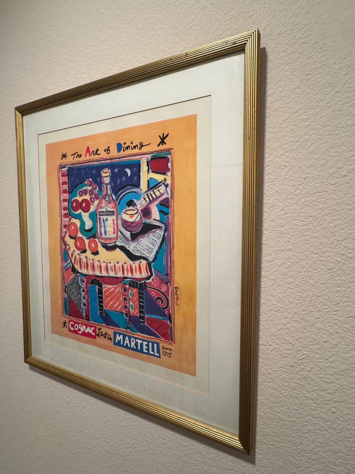 Vintage Wayne Ensrud Signed Serigraph The Art of Dining Martell Cognac 3/93 Rare