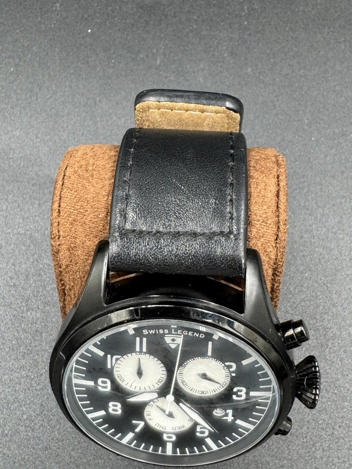 Swiss Legend Pioneer Chronograph Watch 413172071 Black Dial