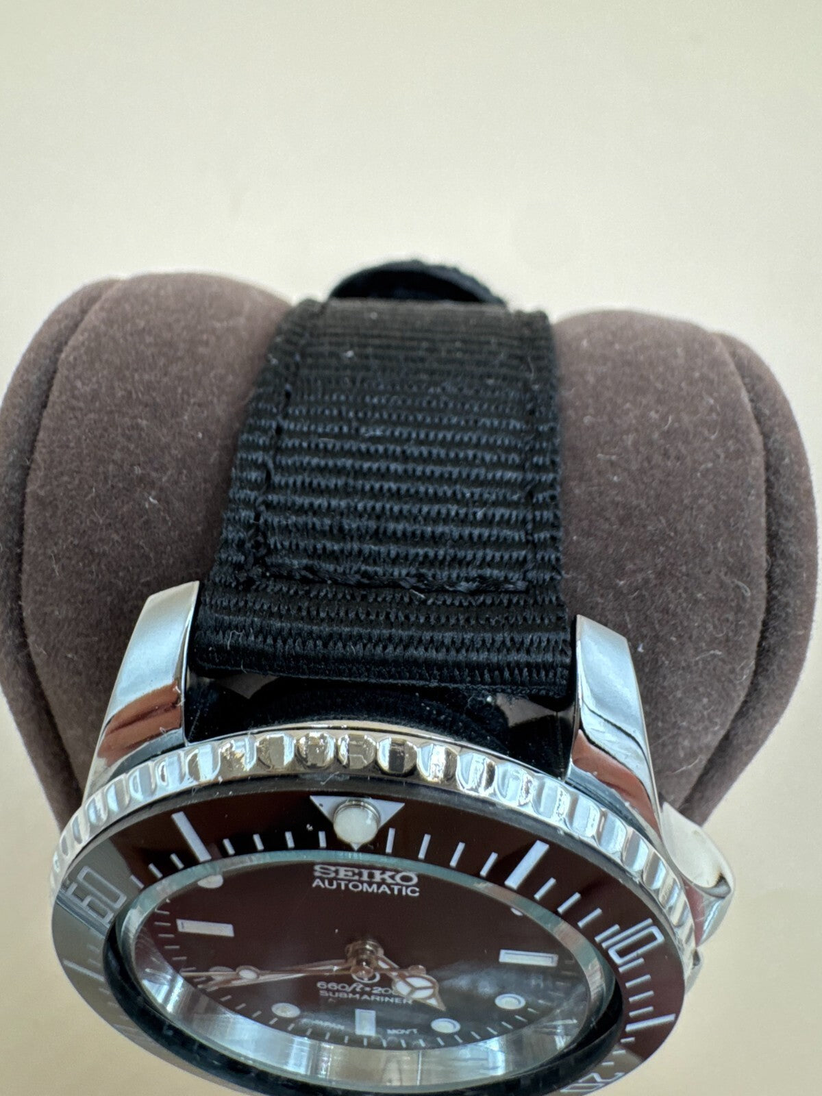 Seiko Mod Submariner Automatic 200m NATO Strap Black Dial Great Condition Japan