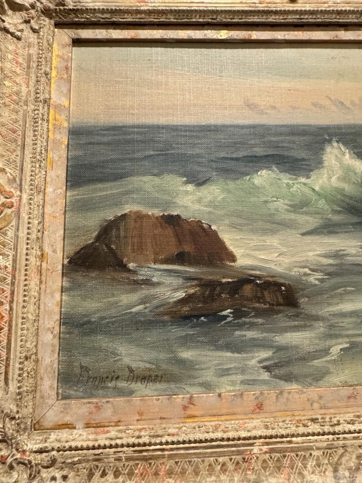 Francis Draper Signed Impressionist Seascape Oil Painting CA