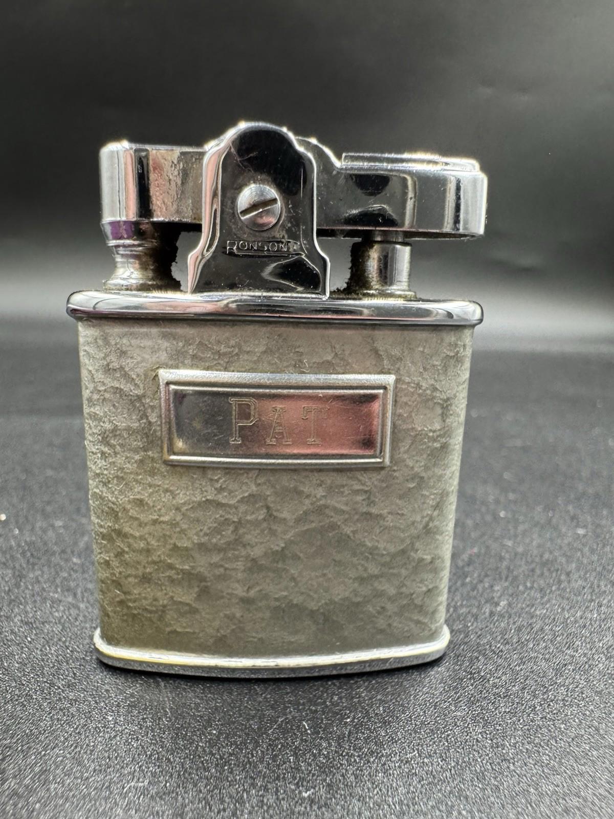 Vintage Ronson Princess Ladies' Silver Hammered Lighter Untested with Box Access
