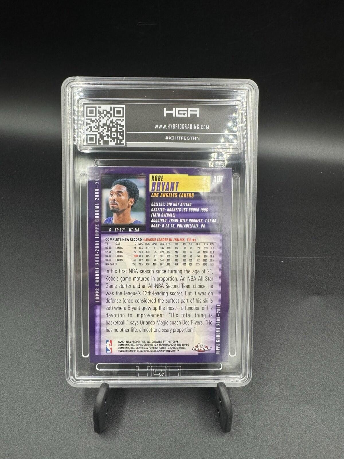 2000 Topps Chrome Kobe Bryant #107 HGA 9 Mint Grade Los Angeles Lakers Purple 8
