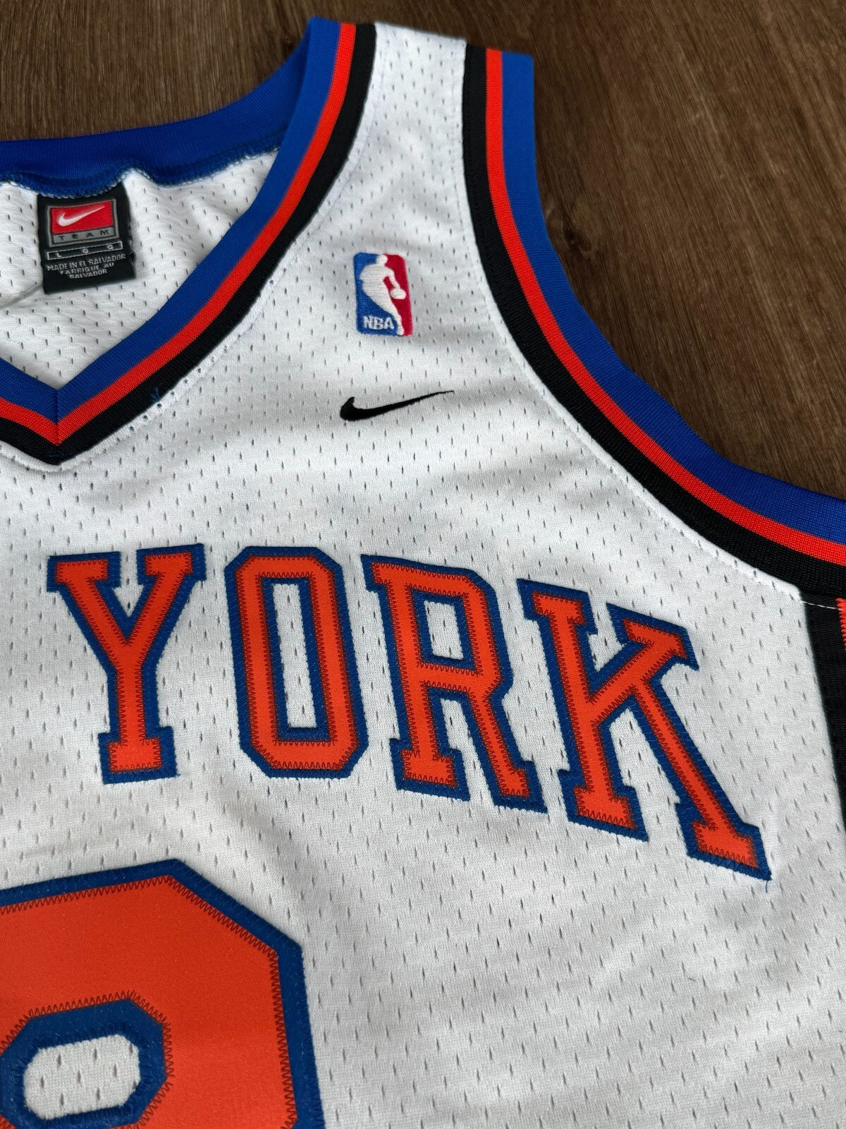 Vintage Nike Latrell Sprewell ‘Swingman’ White Jersey L New York Knicks Number 8