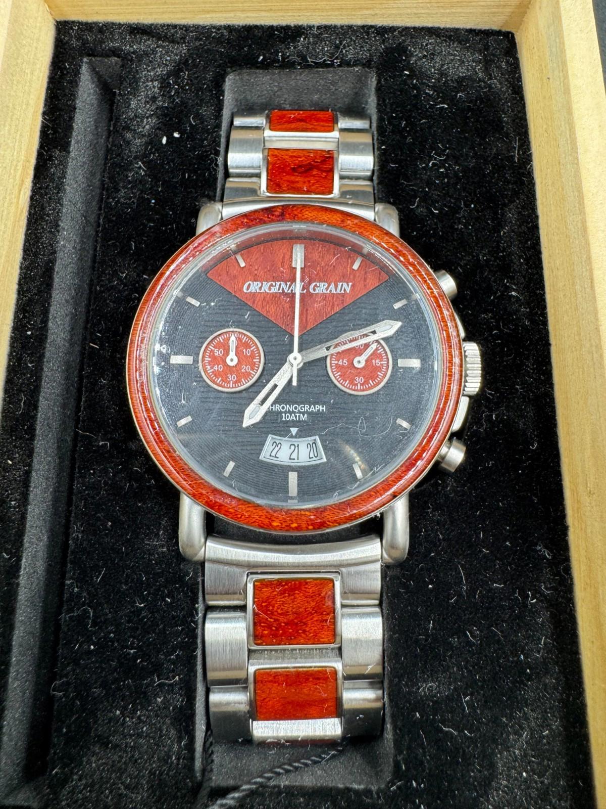 Original Grain Chrono Rosewood Alterra 44mm Analog Watch (Discontinued Finish) N