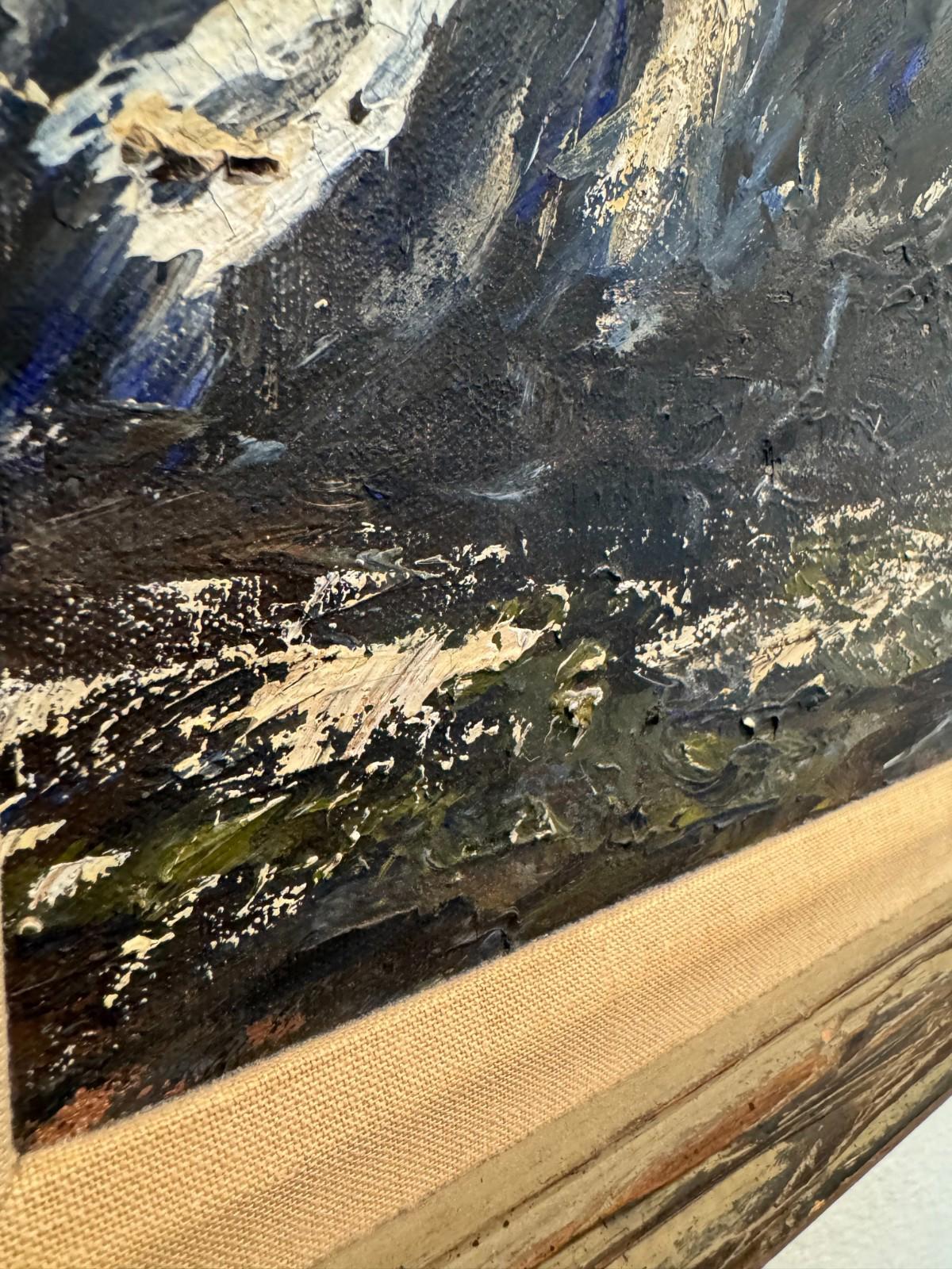 Vintage Framed Oil Painting Gnarled Olive Trees Landscape Signed Thorn 30x36 NM+