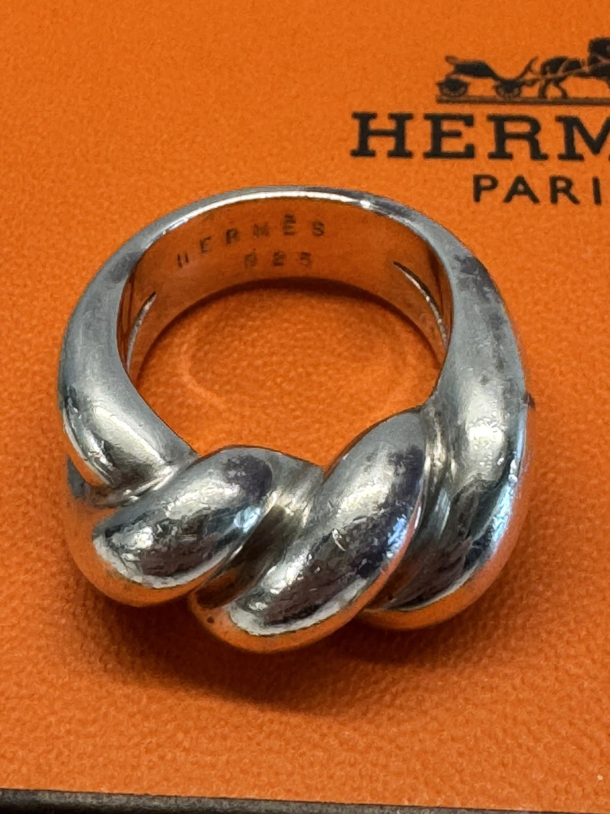 Hermes Paris Ring Torsade - US Size 7.5 - SV925 - Used - VG