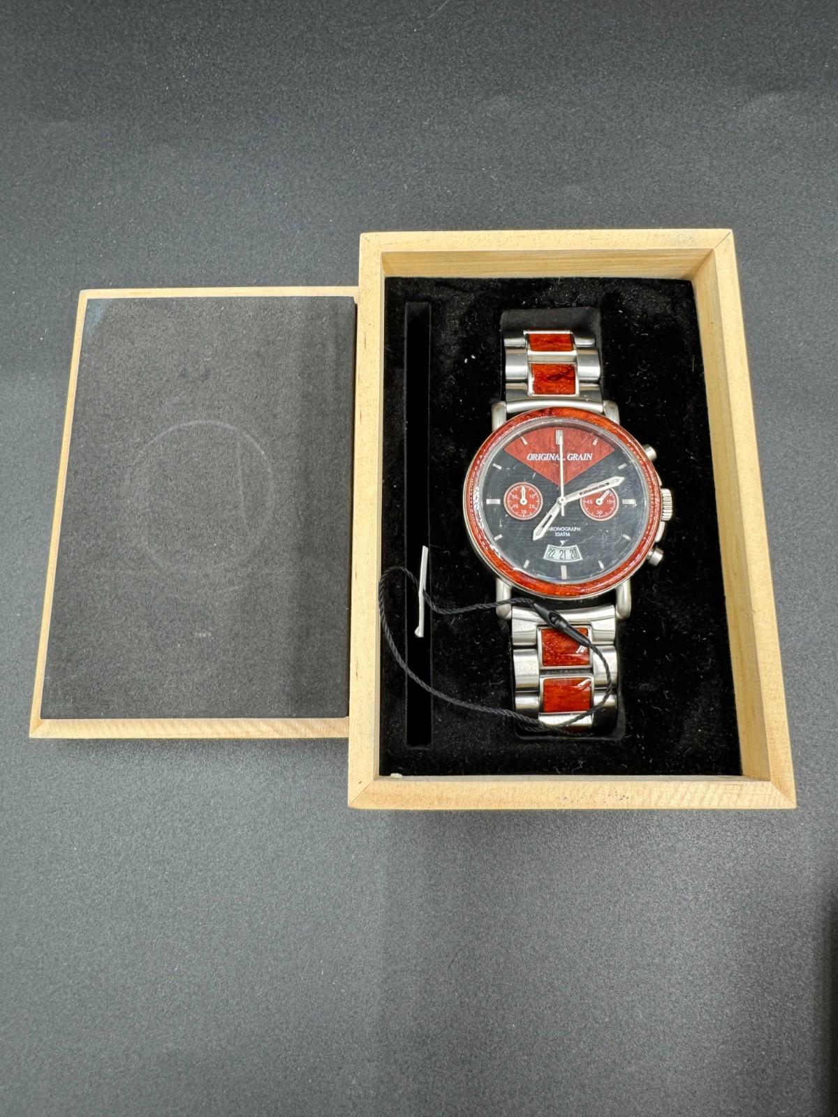 Original Grain Chrono Rosewood Alterra 44mm Analog Watch (Discontinued Finish) N