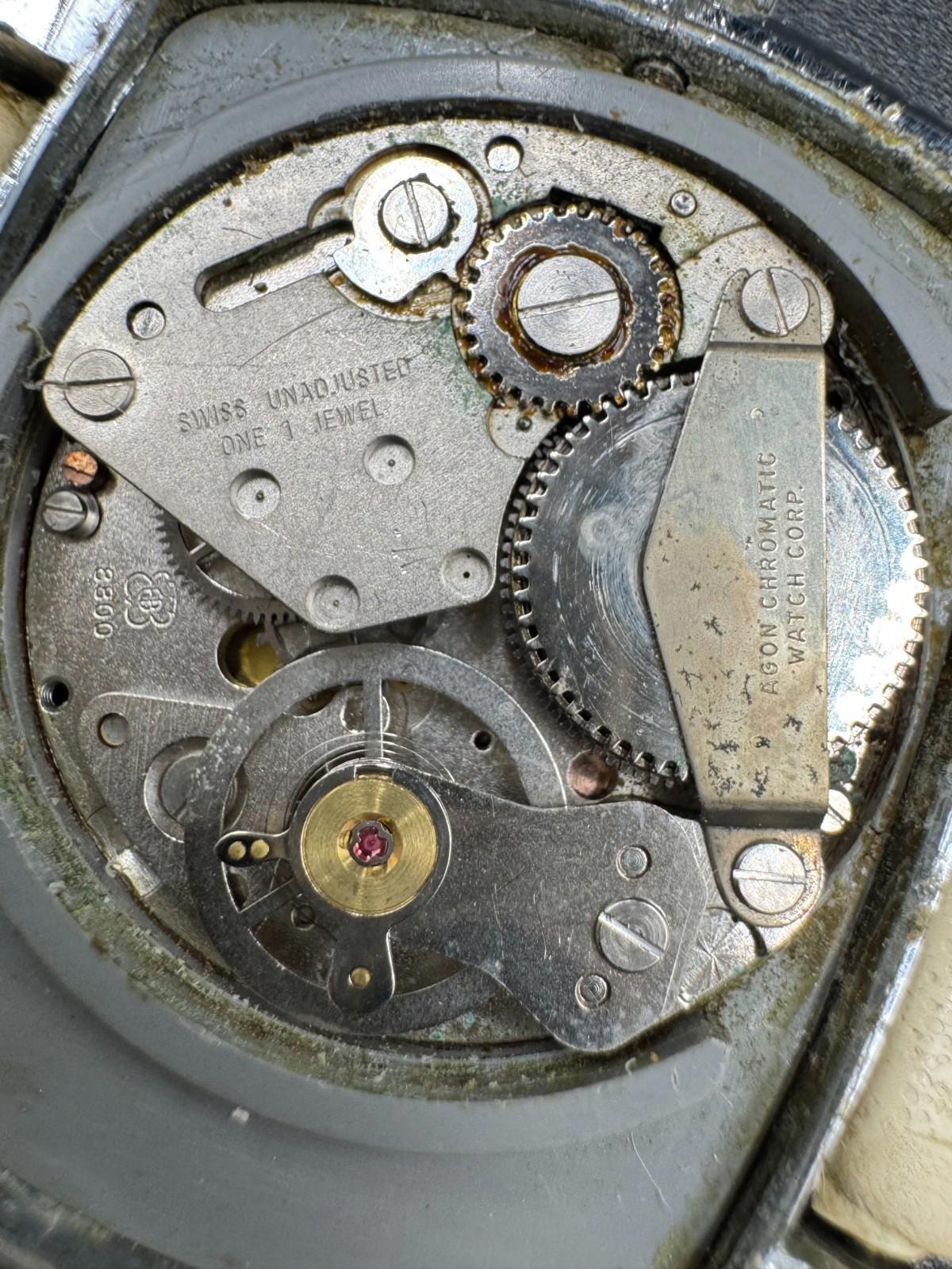 Rare Vintage Lucerne Digital Jumping Hour Swiss Mechanical Watch 1970s Not Workn