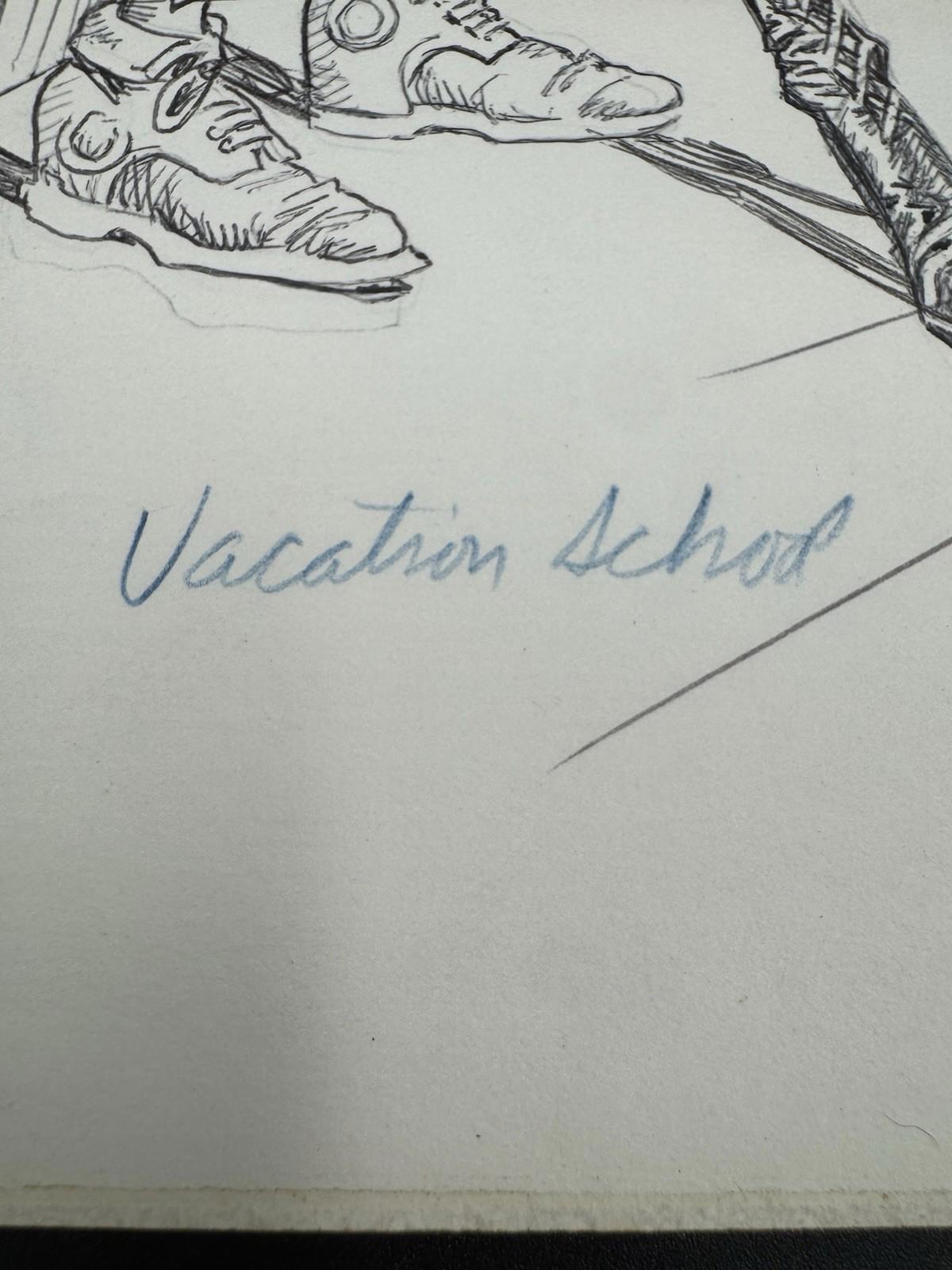 Original Bill Ward Erotic Drawing Vacation School Signed Sketch 1970s Unframed +