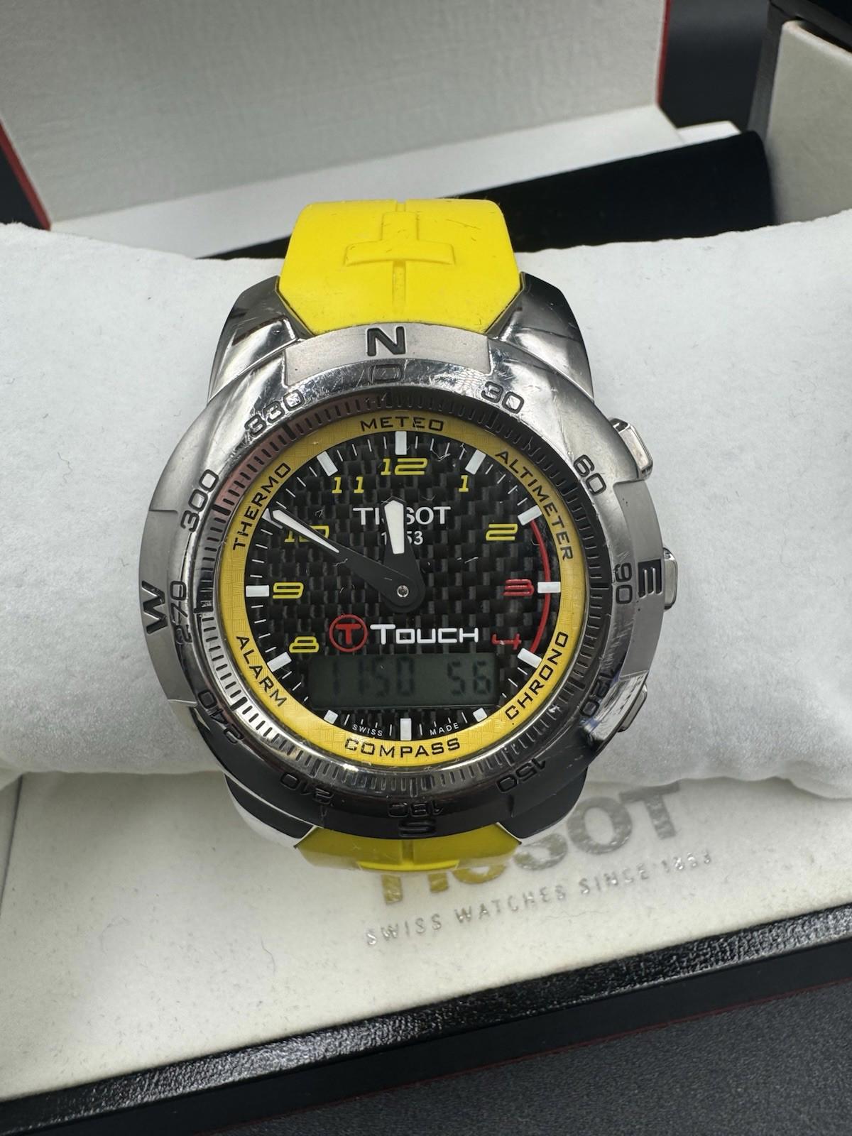 Tissot T-Touch NASCAR Special Edition Titanium Case Yellow Rubber Band with box