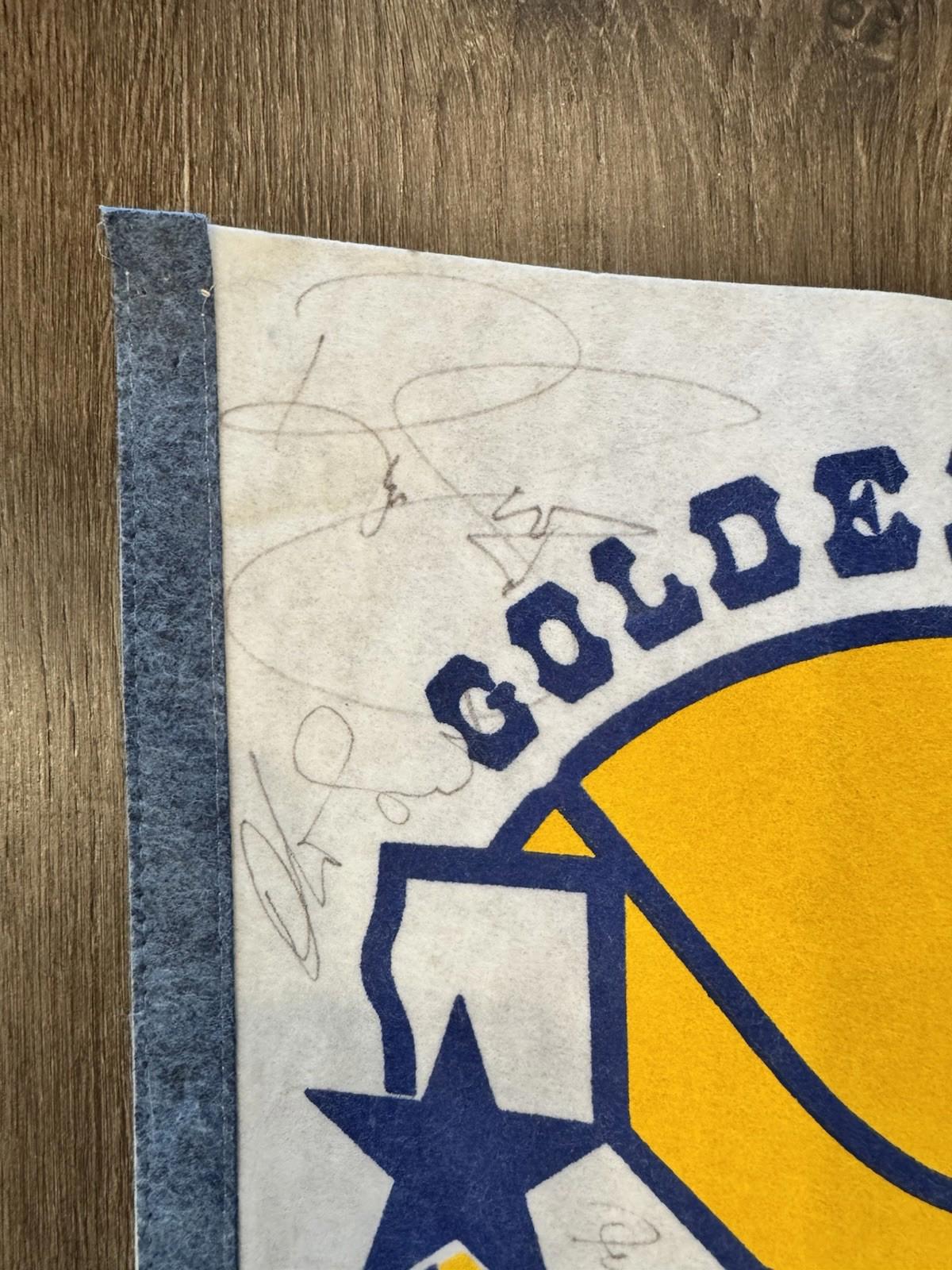 1988-89 Golden State Warriors Signed Pennant 7 Autos