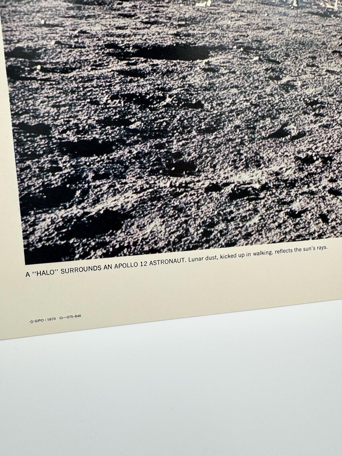 Vintage NASA Apollo 12 Halo Surrounds Astronaut Lithograph Print 69-HC-1347 VG+