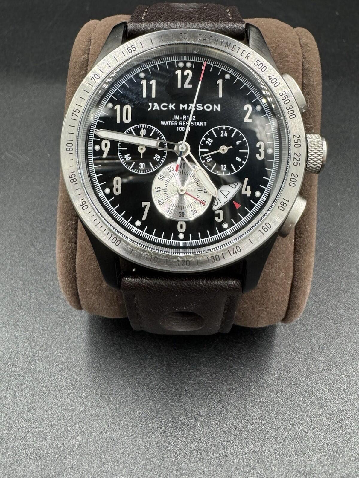Jack Mason JM-R102-010 Men's Racing Chronograph Watch Japanese Movement Silver M