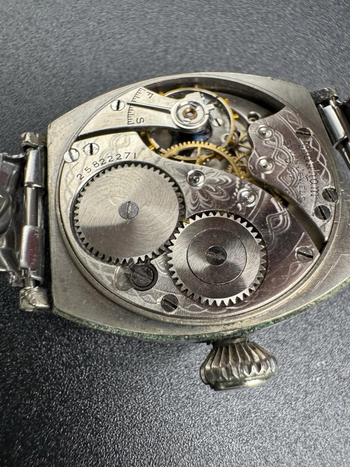 Vintage Waltham 7 Jewel Art Deco Tonneau Wristwatch Non-Running Serial 25822271