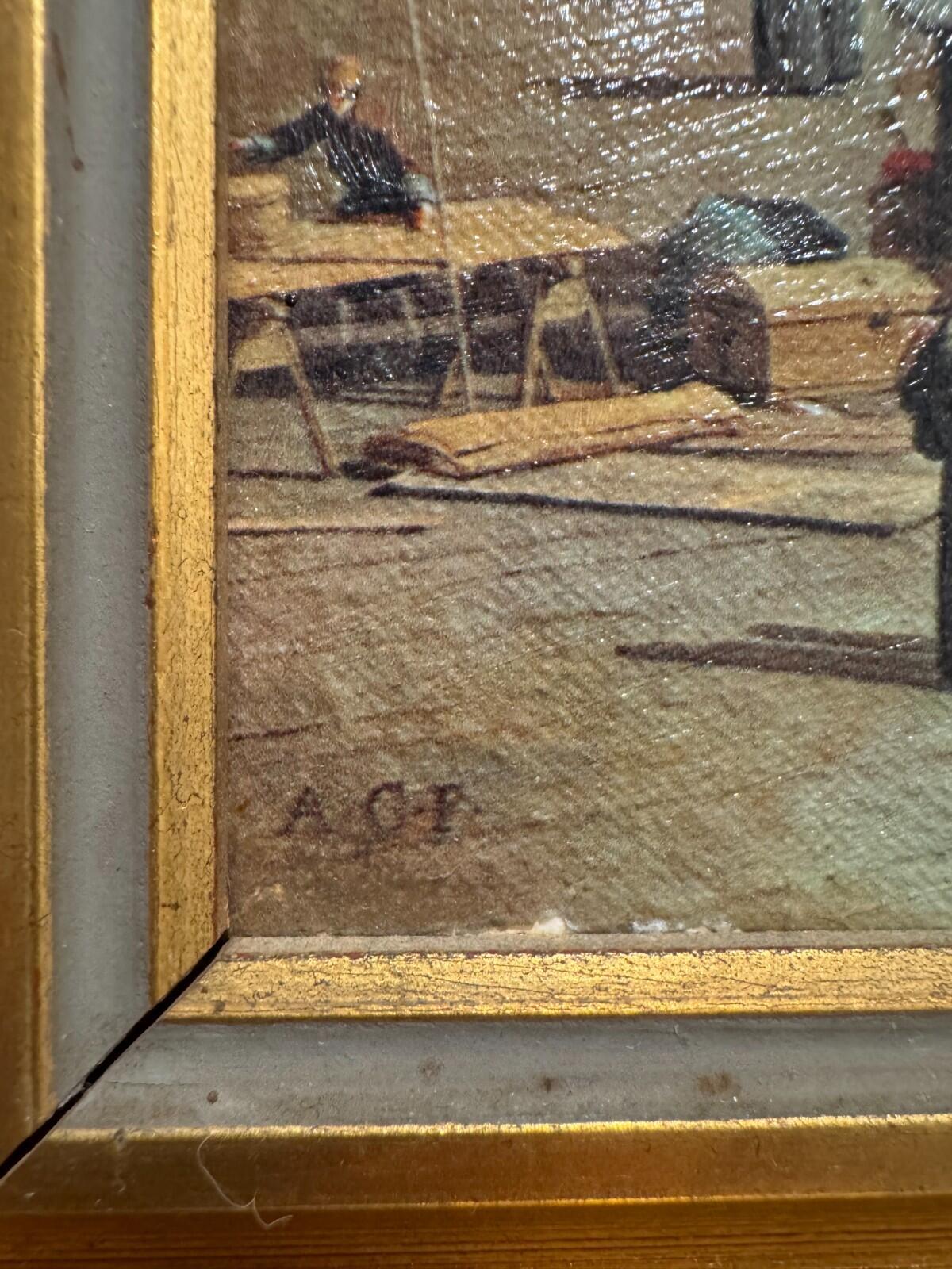 Vintage Framed Canaletto Reproduction Print Piazza San Marco Venice Great Condit