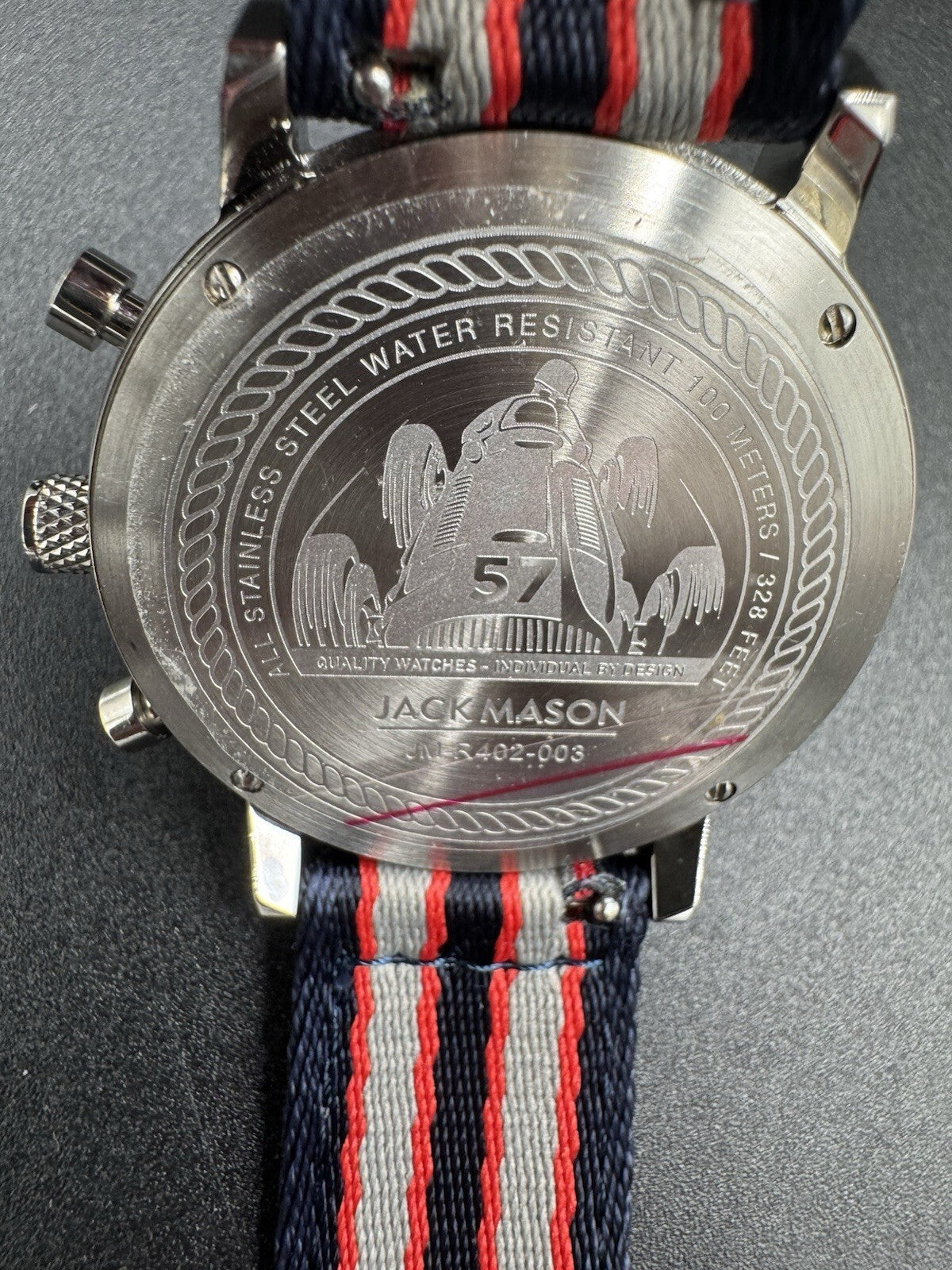 Exquisite JACK MASON "57" Racing Chronograph Quartz Men's Watch JM-R402-003 Nylo