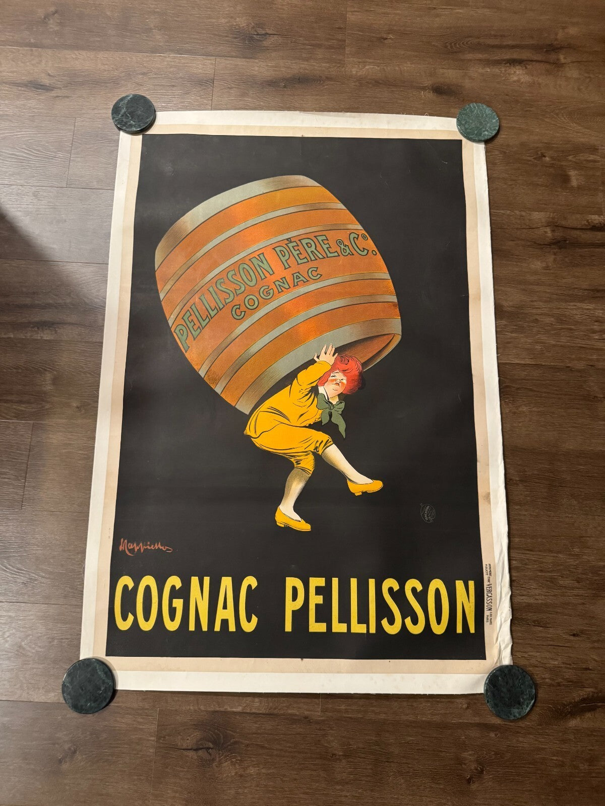 Original Vintage Cognac Pellisson Large Poster by Leonetto Cappiello c1920