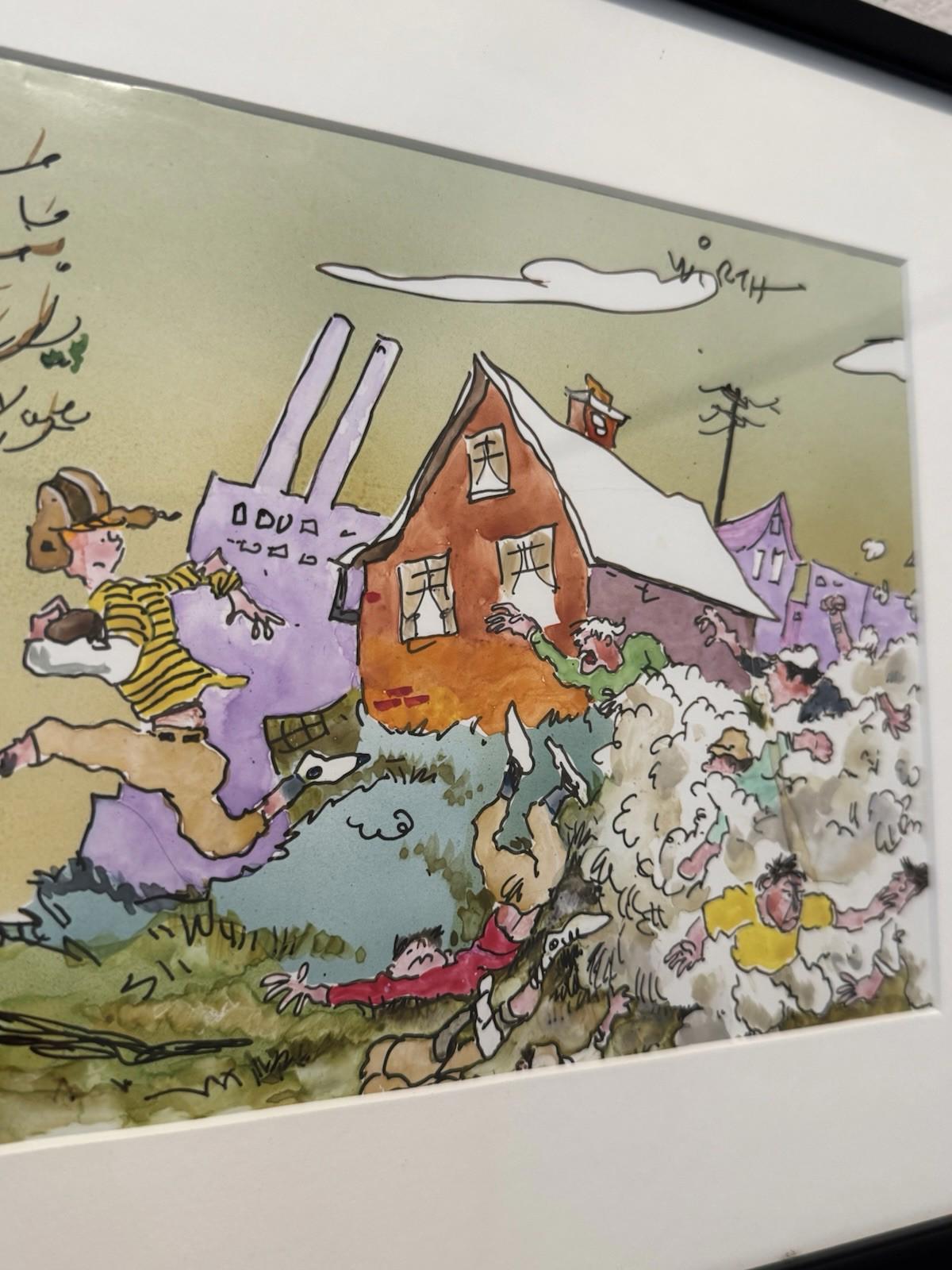 Cliff Wirth Signed Original Cartoon Art Framed One of One