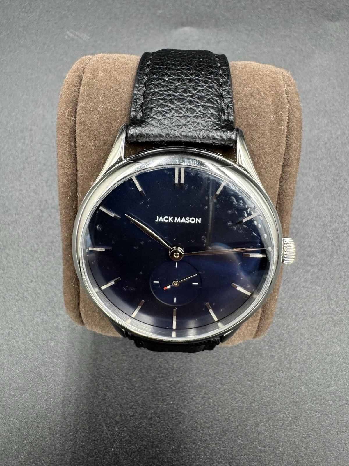 Jack Mason Ellum Watch Naby Blue Black Leather JM-H201-007 Brand New Rare 10ATM