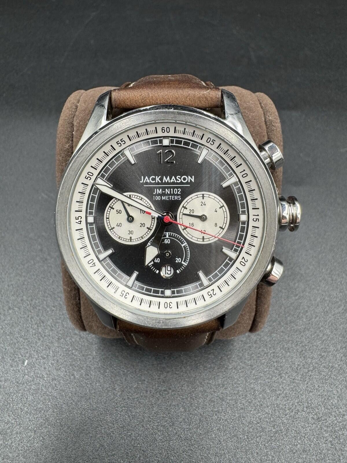 Jack Mason JM-N102-204 Nautical Chronograph Black Dial 100M Men’s Watch USA Made