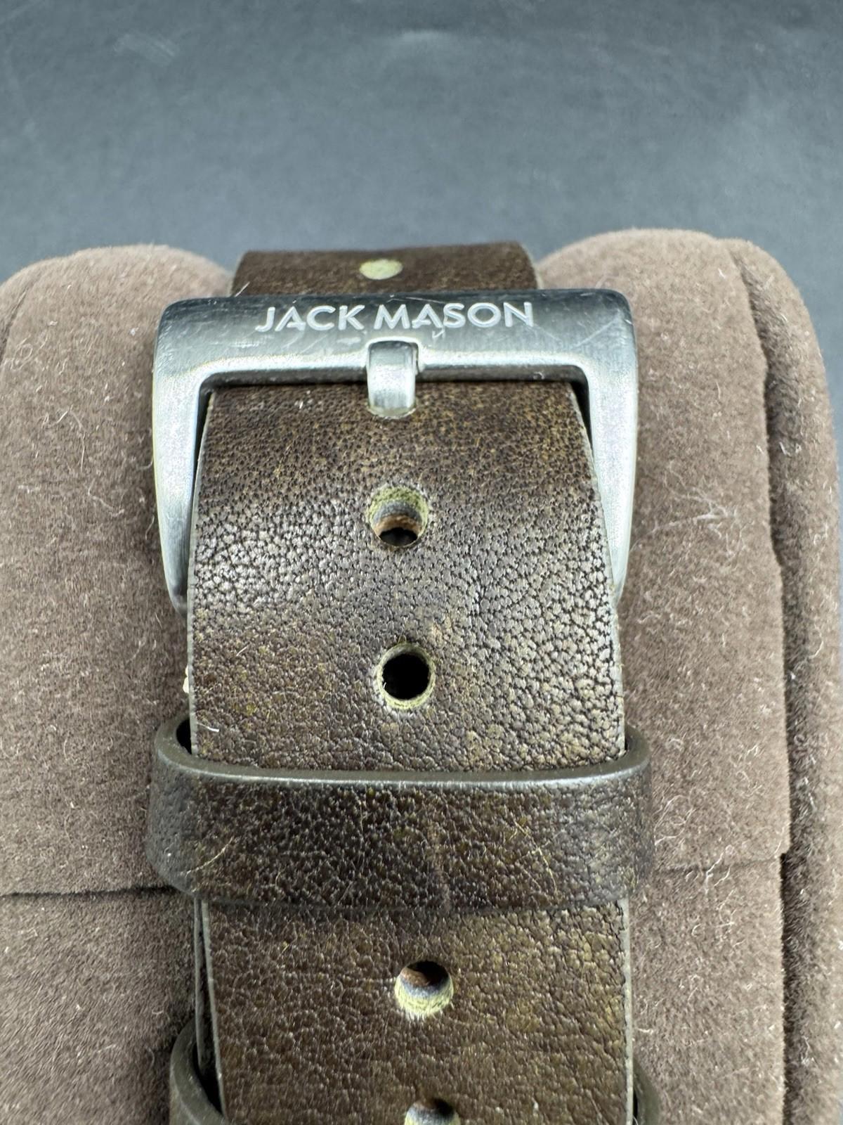 Jack Mason Men's Chronograph Watch Aviator Saddle Leather Strap JM-A102-018 VG+