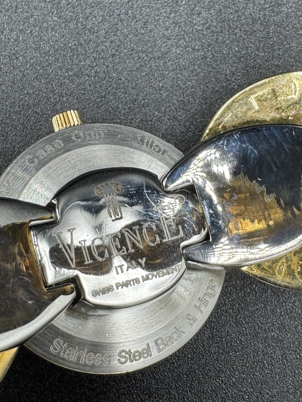 Vintage Vicence Italy 14K Gold Lira Coin Watch Milor for Parts Scrap Non-Running