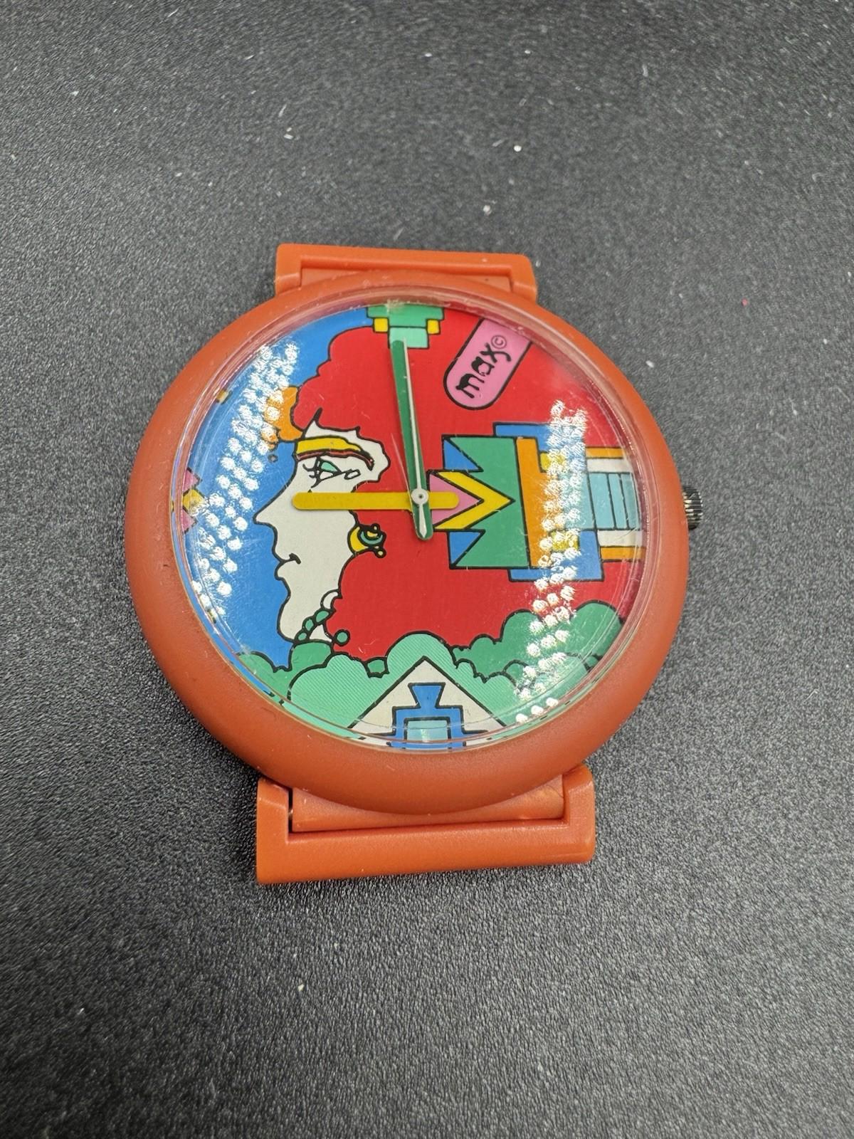 Vintage 1988 PETER MAX Wrist Watch Rare ! Collector’s Piece SAVE THE RAINFOREST