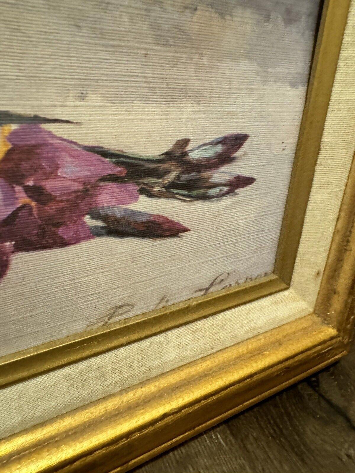 Pauline Casper’s Lilac and Peonies with Irises framed Art VG
