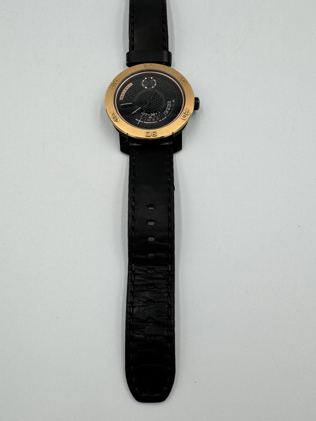 Men Movado BOLD Large Ion Watch Gold and Black 10 ATM Water