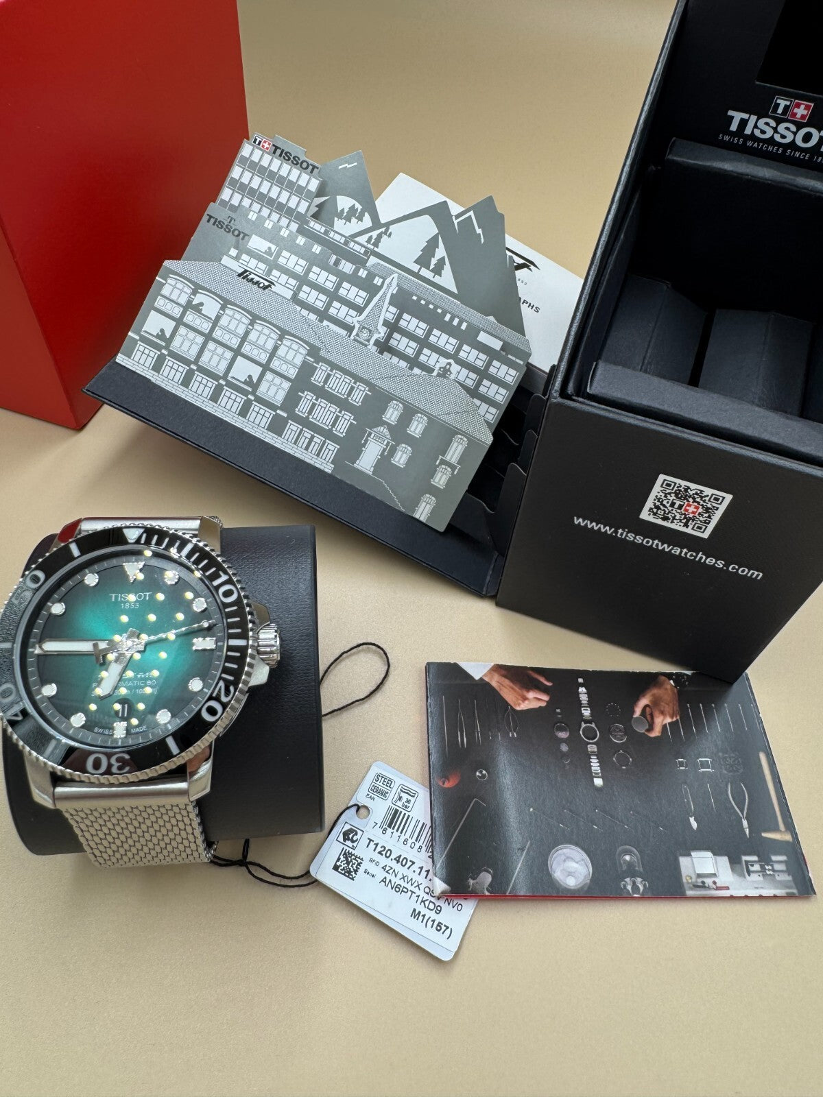 Tissot Seastar 1000 Powermatic 80 Green Dial 43MM Men's Watch T120.407.11 Box VG