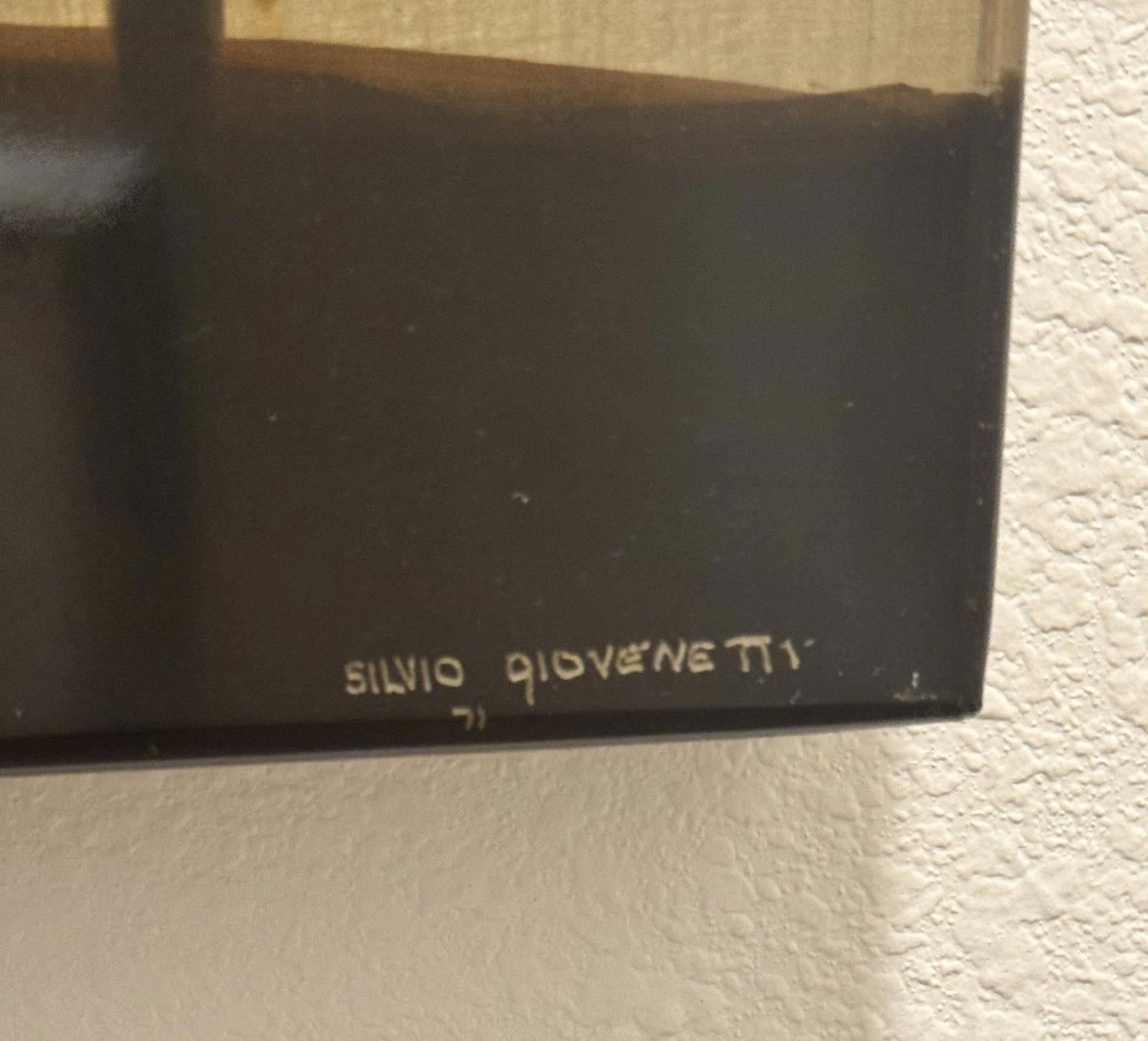 Silvio Giovenetti Signed Metallic Abstract Acid Etched Steel