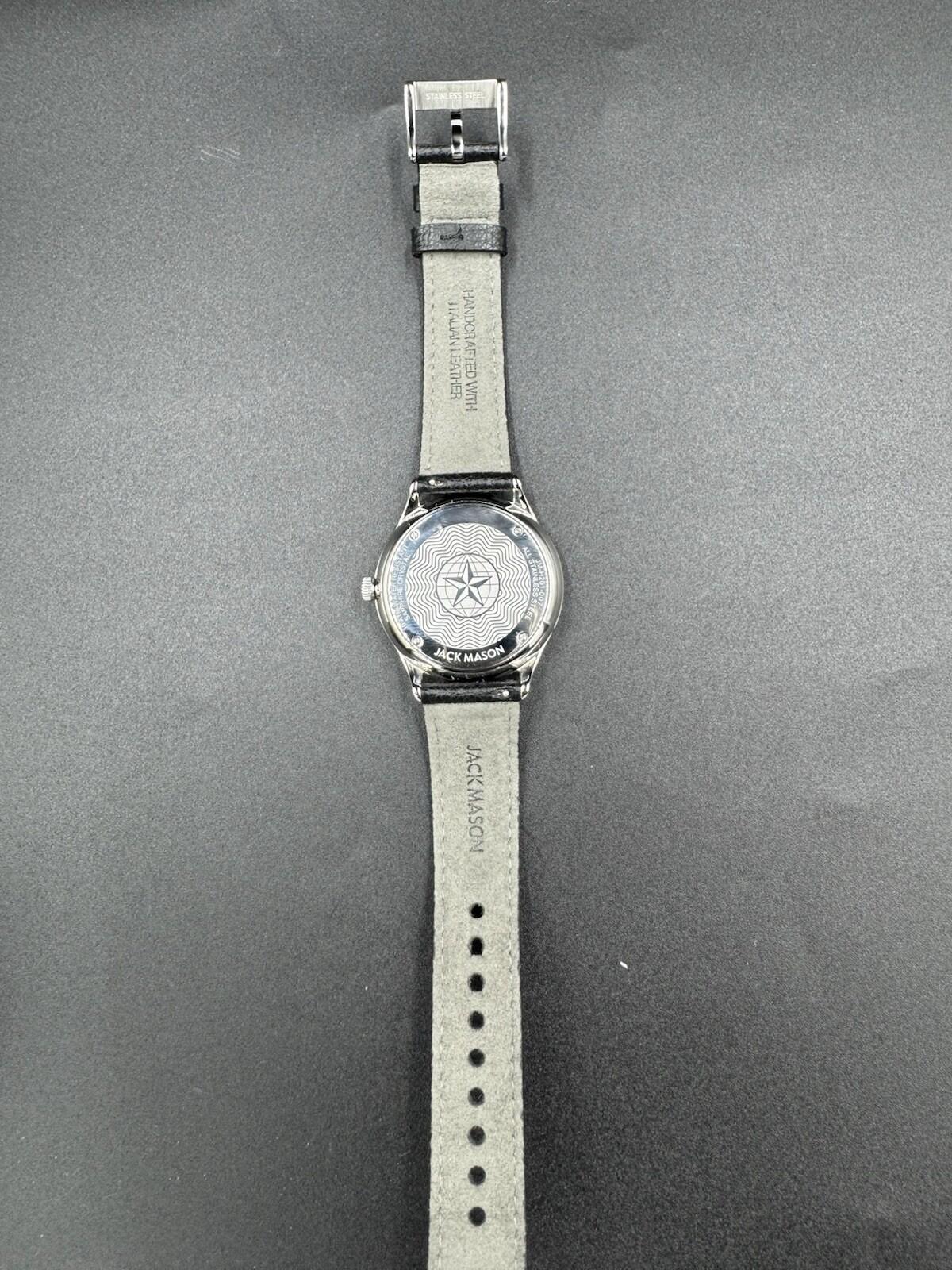 Jack Mason Ellum Watch Naby Blue Black Leather JM-H201-007 Brand New Rare 10ATM