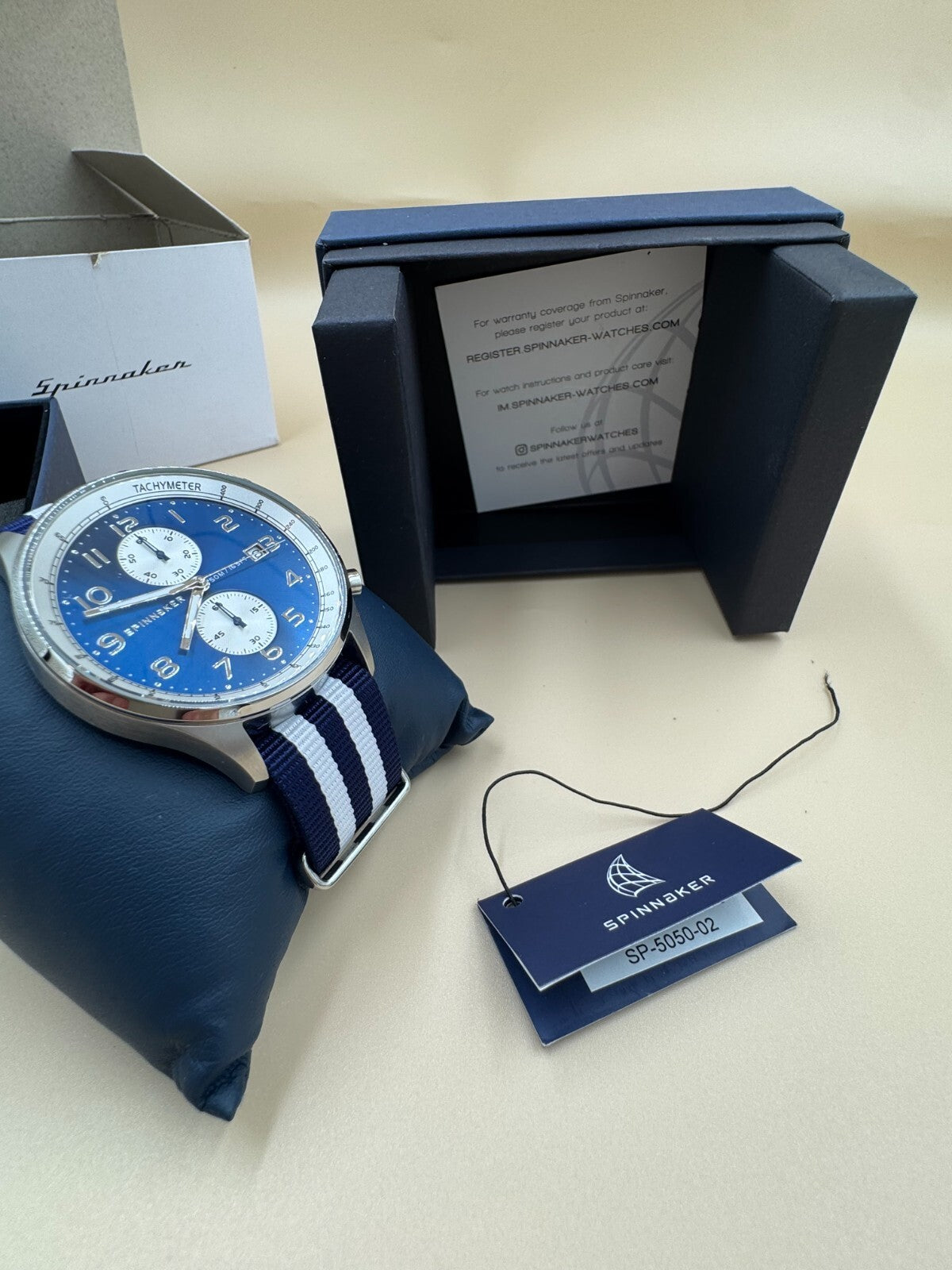 Spinnaker Maritime 44mm Men's Watch SP-5050-02 - Very Rare Nylon Strap Great Con