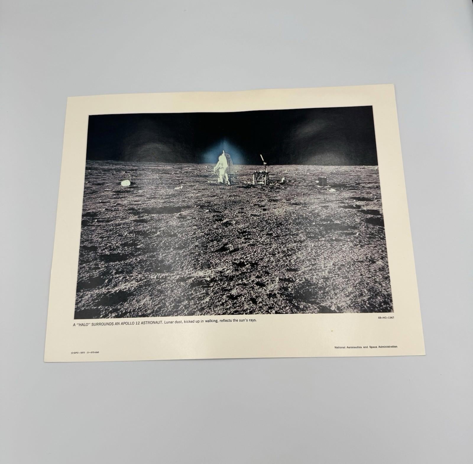Vintage NASA Apollo 12 Halo Surrounds Astronaut Lithograph Print 69-HC-1347 VG+
