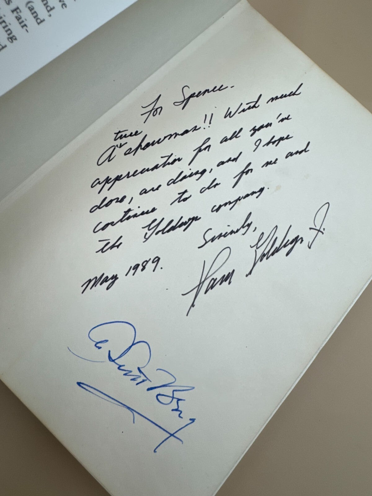 Goldwyn A Biography Signed by A Scott Berg & Samuel Goldwyn - Very Rare Piece NM
