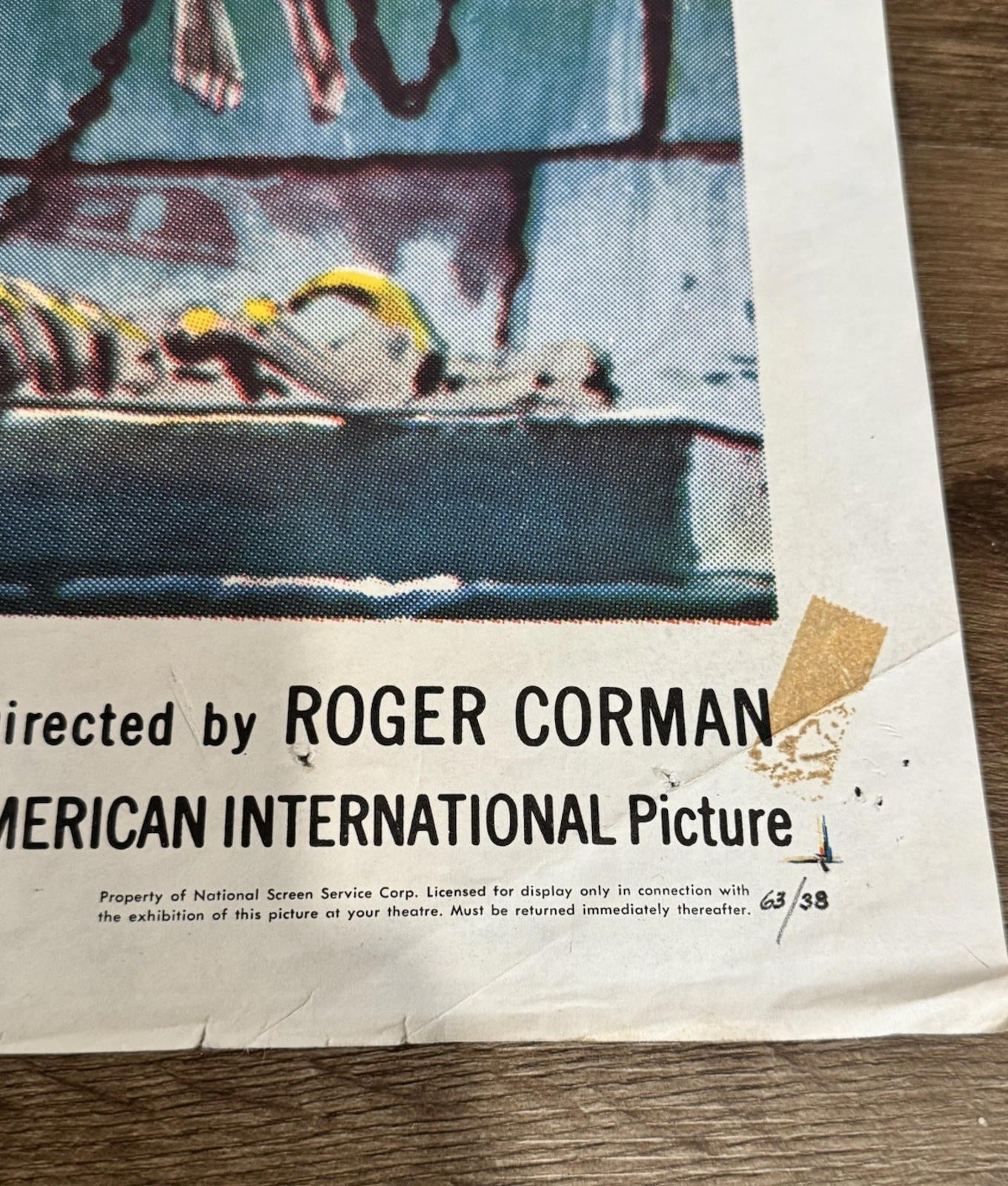 ORIGINAL 1963 THE RAVEN HORROR MOVIE POSTER KARLOFF VINCENT