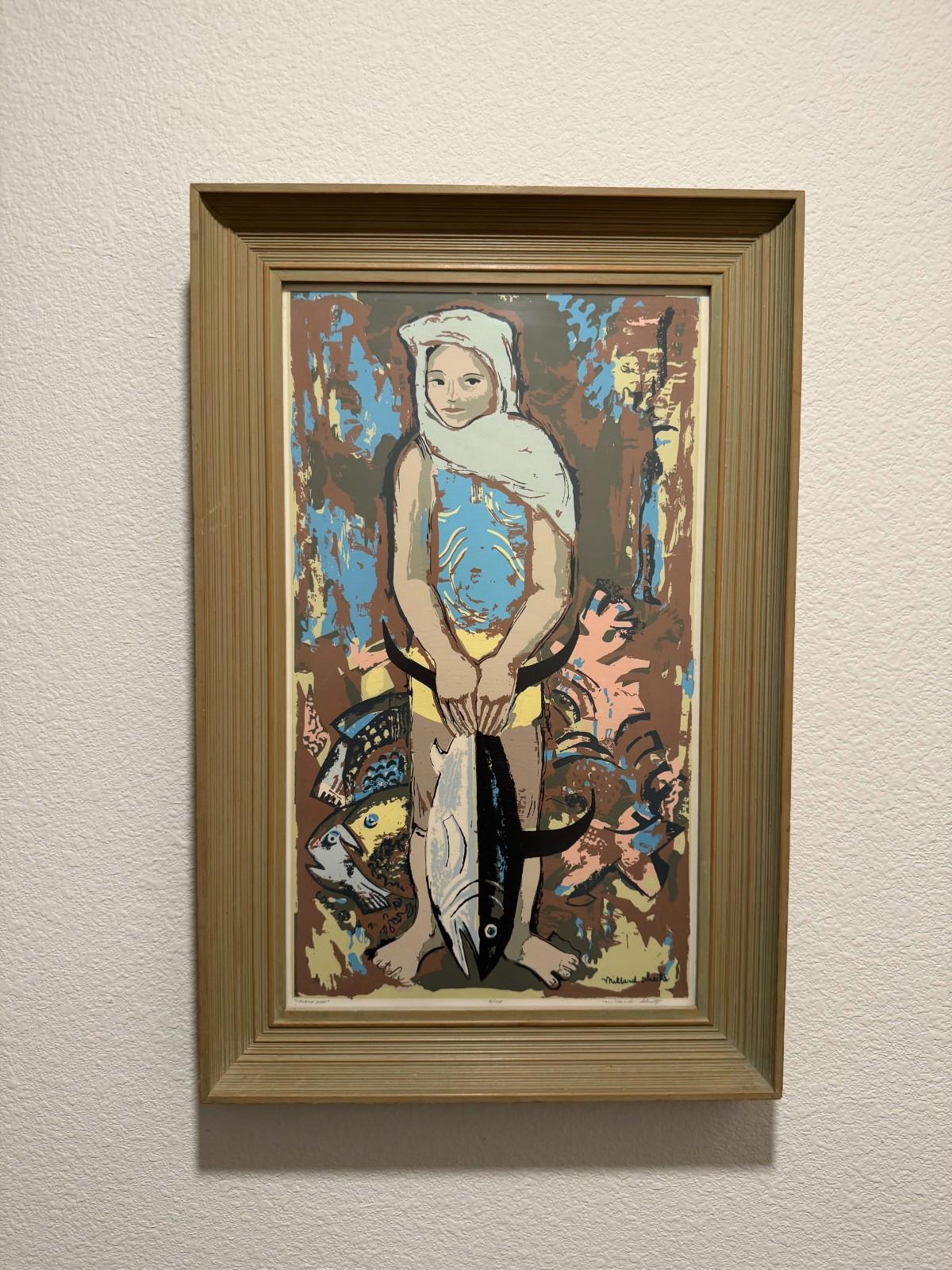 Millard Sheets Island Girl Serigraph Print 3/170 Double Sign