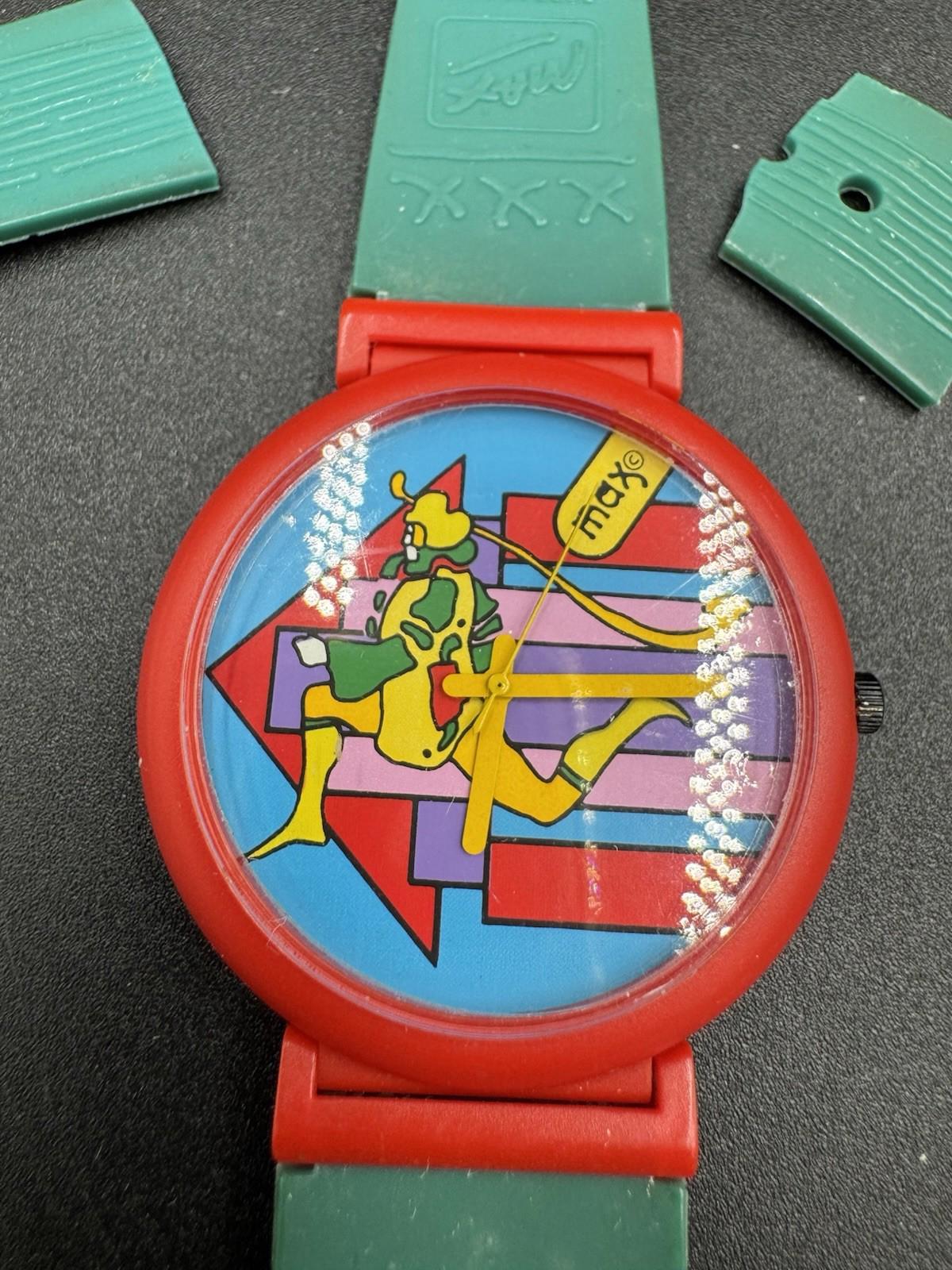 Vtg 1988 Peter Max Neo Max Watch Runner Save The Rainforest New Battery Runs VG+