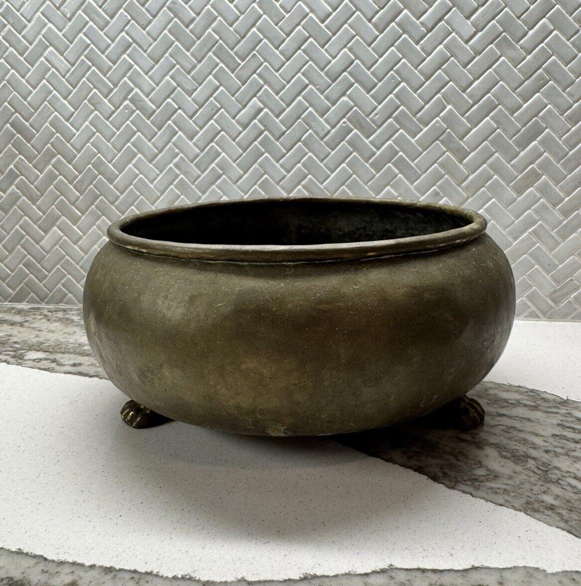 Old Russian Copper Brass Samovar Bowl with Eagle Hallmark