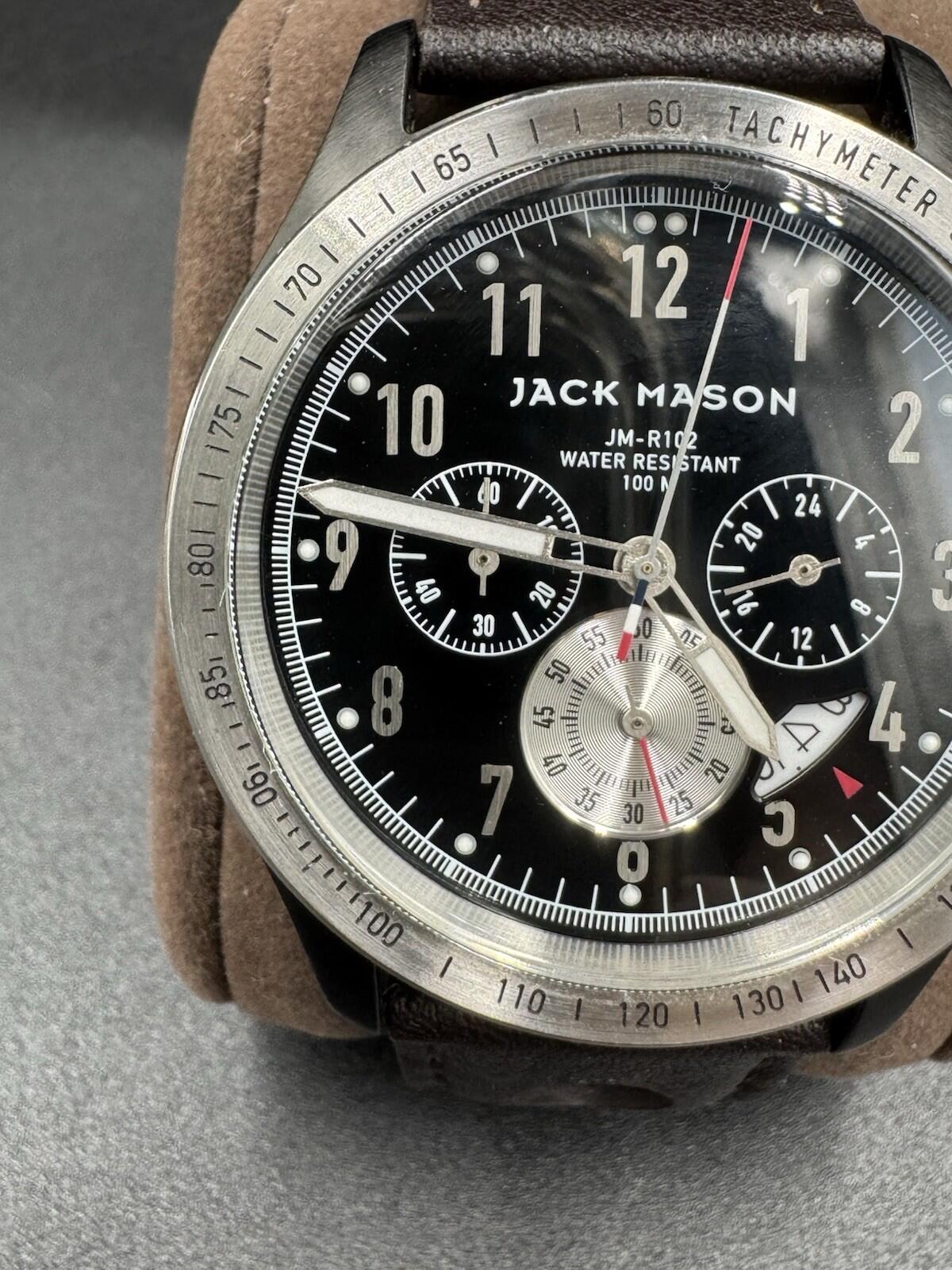 Jack Mason JM-R102-010 Men's Racing Chronograph Watch Japanese Movement Silver M