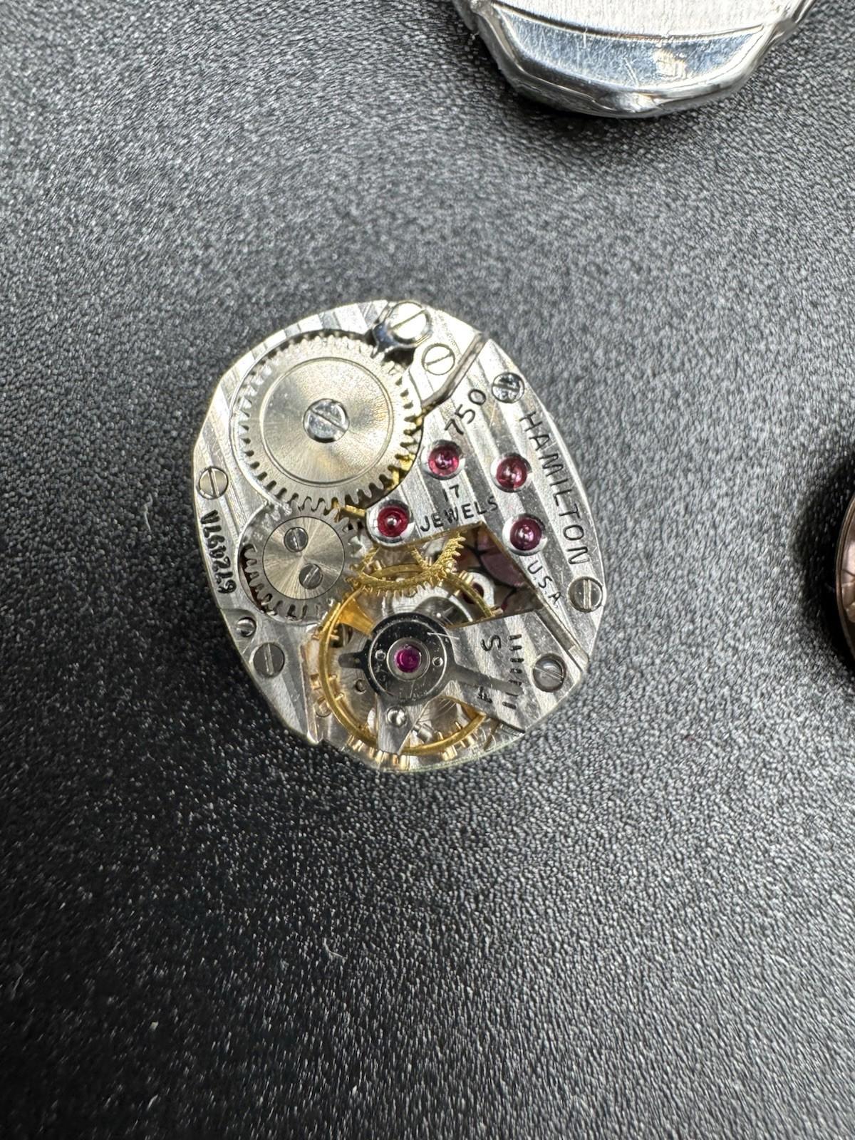 Watch Movements Lot of 4 Hamilton Benrus Riviera Hoga 17J