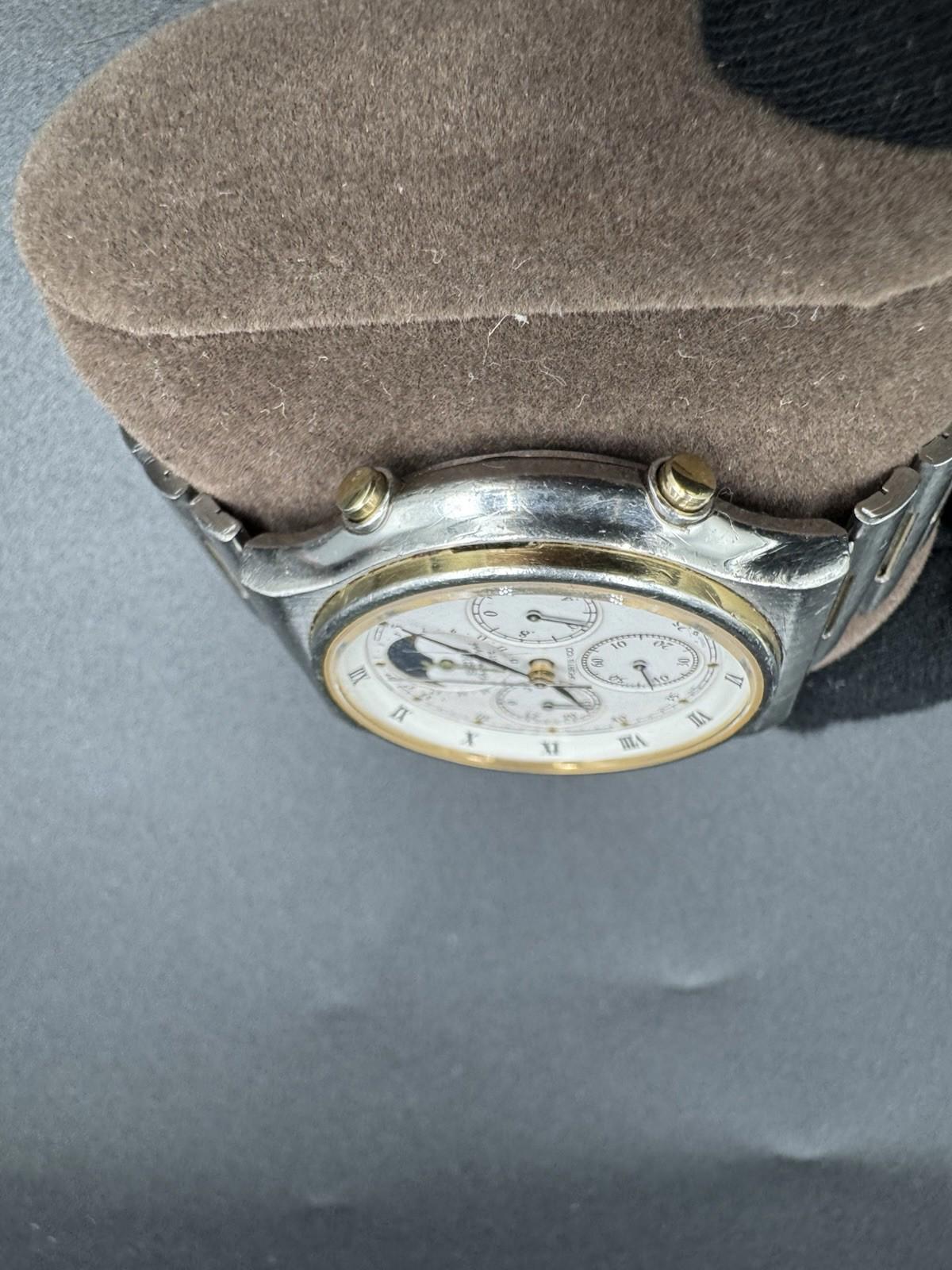 Vintage Seiko Moon Phase Chronograph 7A48-7000 Quartz Date Men's Sports 100 - RD