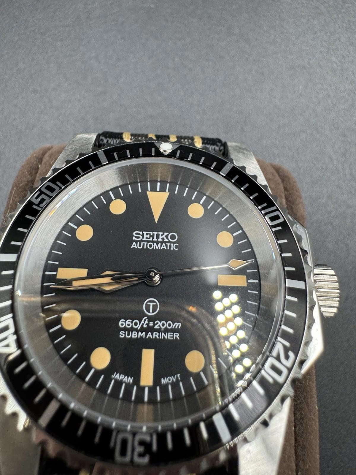 Brand New Black Seiko MODified Automatic Sub Men’s Watch 40mm NH35 Built In USA