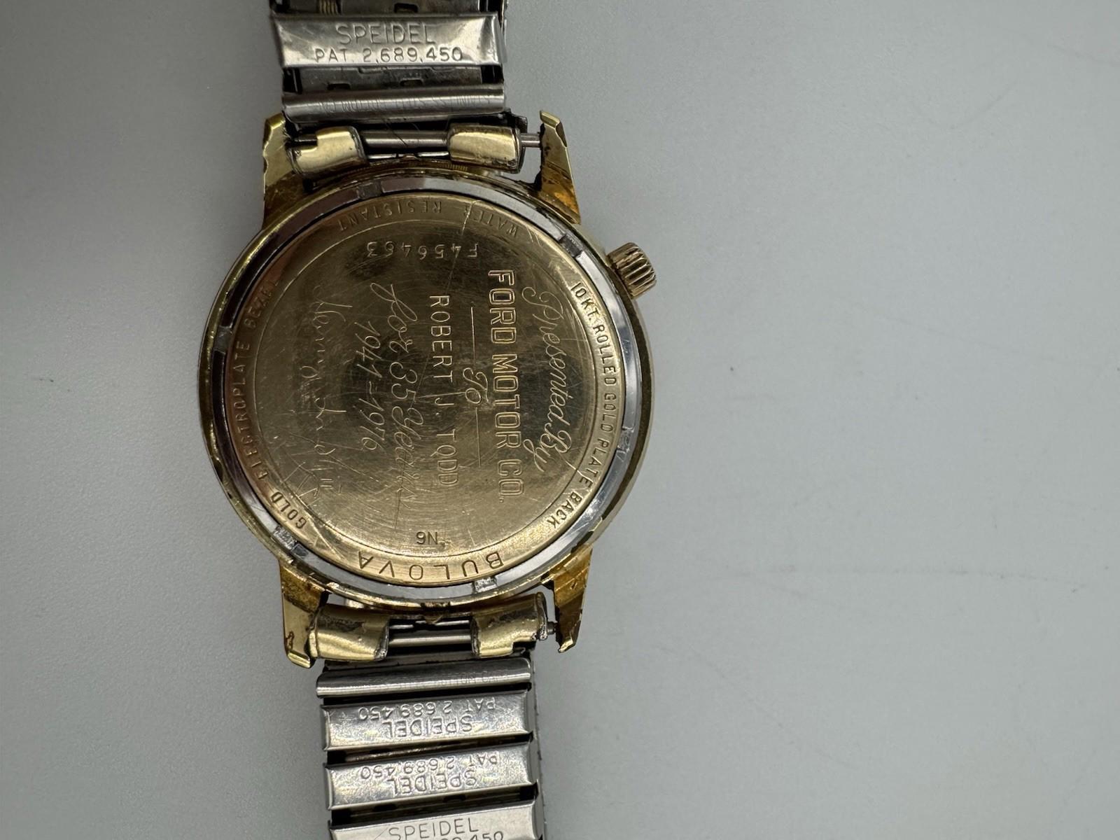 1976 Bulova Accutron Watch Henry Ford II 10kt Gold Bulova