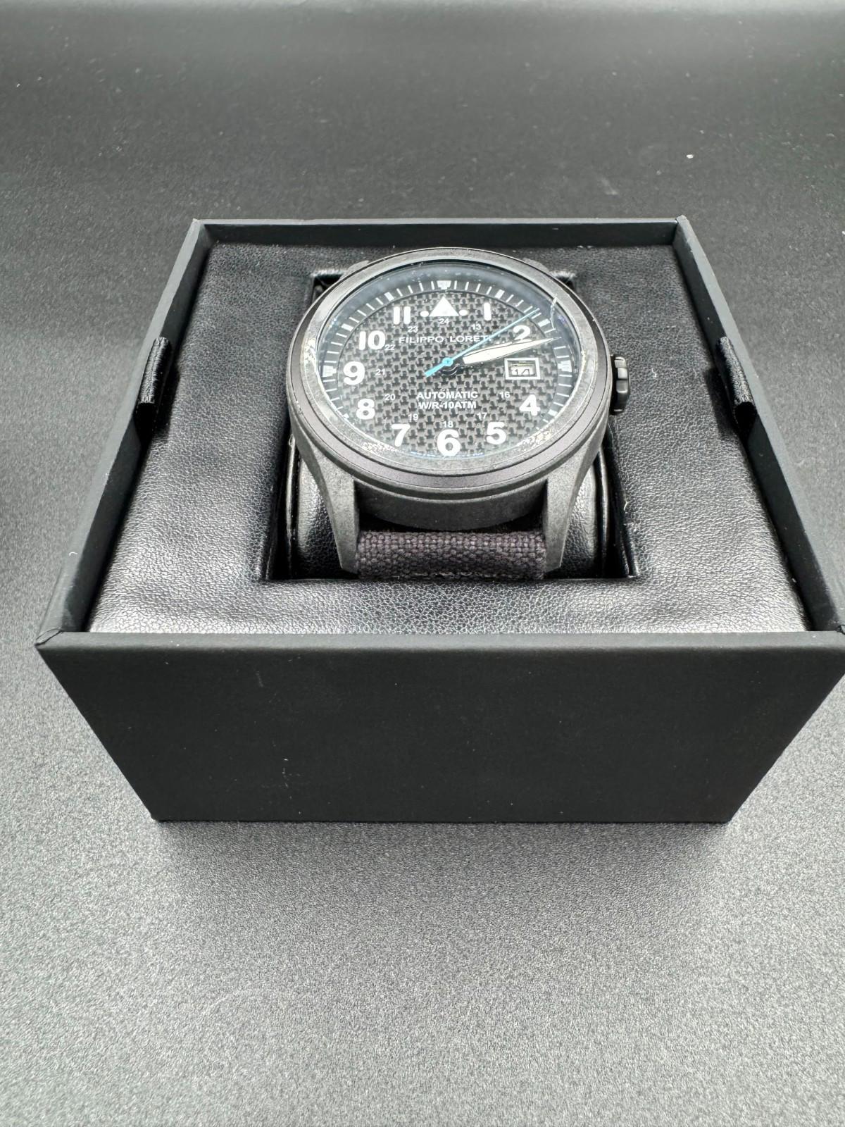 New Filippo Loreti Super Leggero Limited Edit. Auto Watch 62/300 Carbon Dial Box