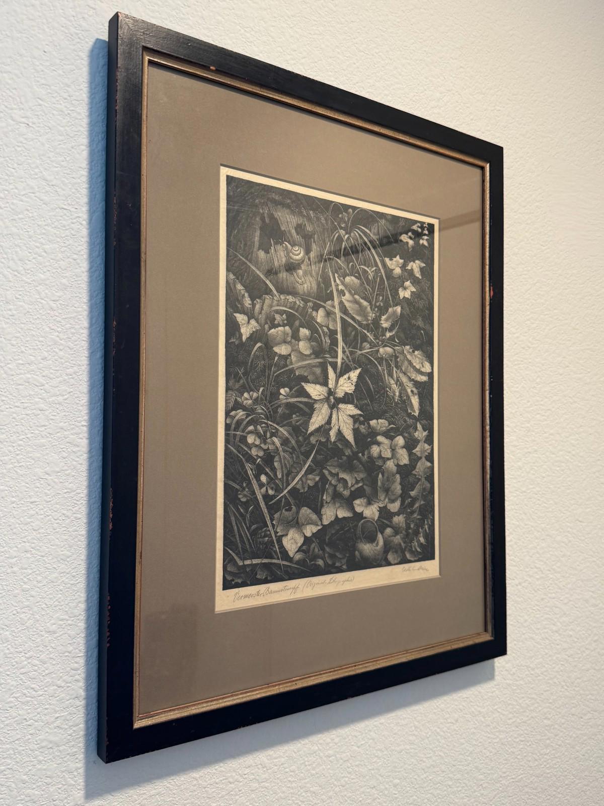 Vintage Wilhelm Heise Original Lithograph Nächtliche Blumenstücke Botanical 1925