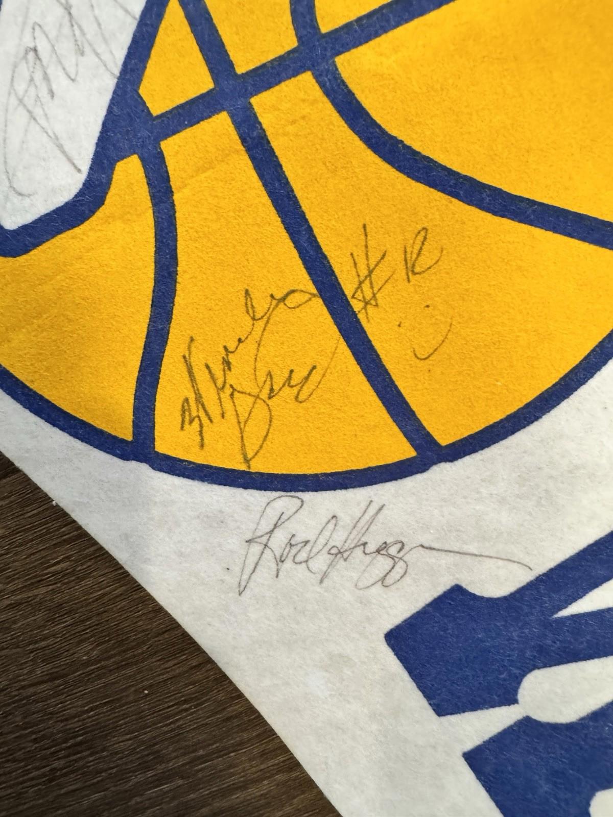 1988-89 Golden State Warriors Signed Pennant 7 Autos