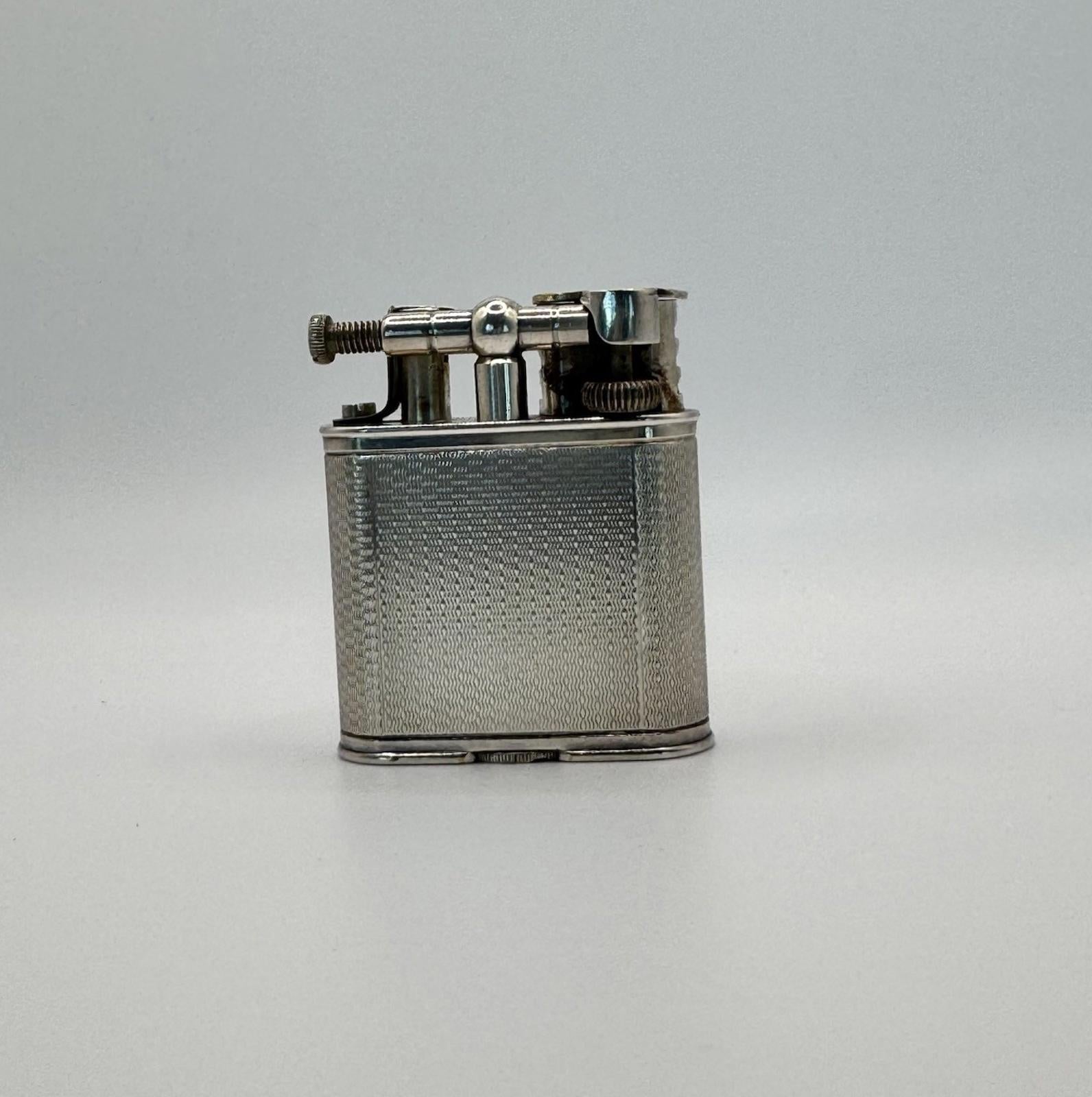 Vintage Dunhill Lift Arm Petrol Lighter - Silver Circa 1920